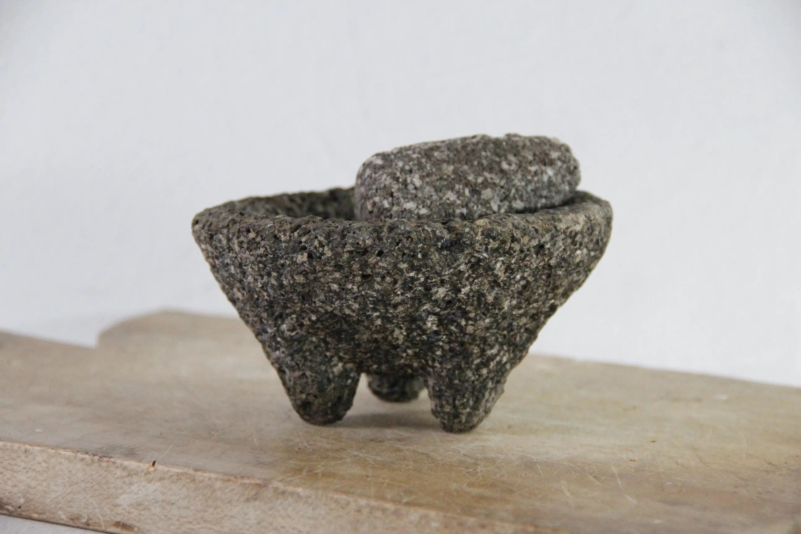 Vintage Molcajete Small 5.5"| Authentic Basalt Mortar and Pestle Debra Hall Lifestyle
