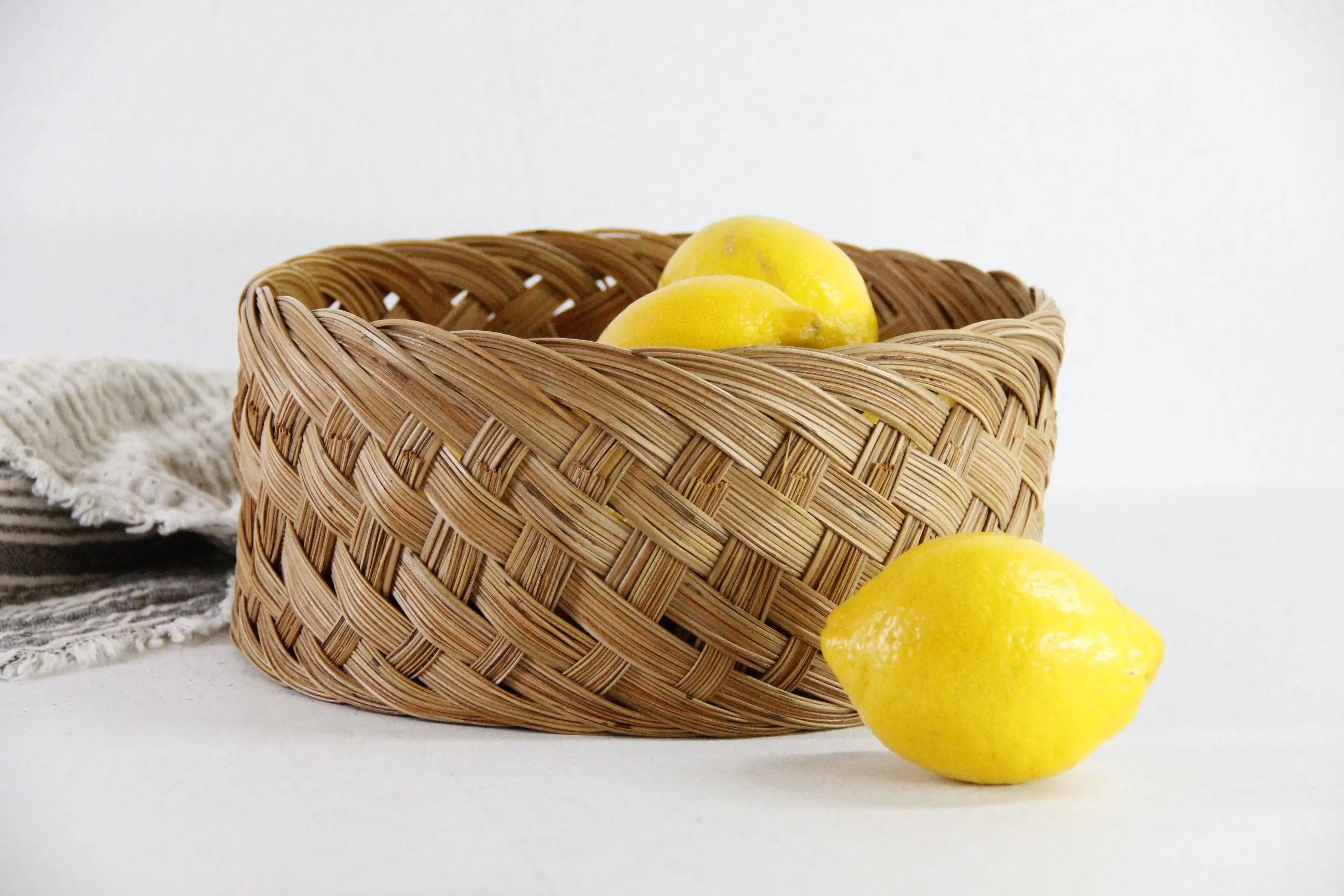 Vintage Plant Basket | Boho Hand Woven Bamboo Debra Hall Lifestyle