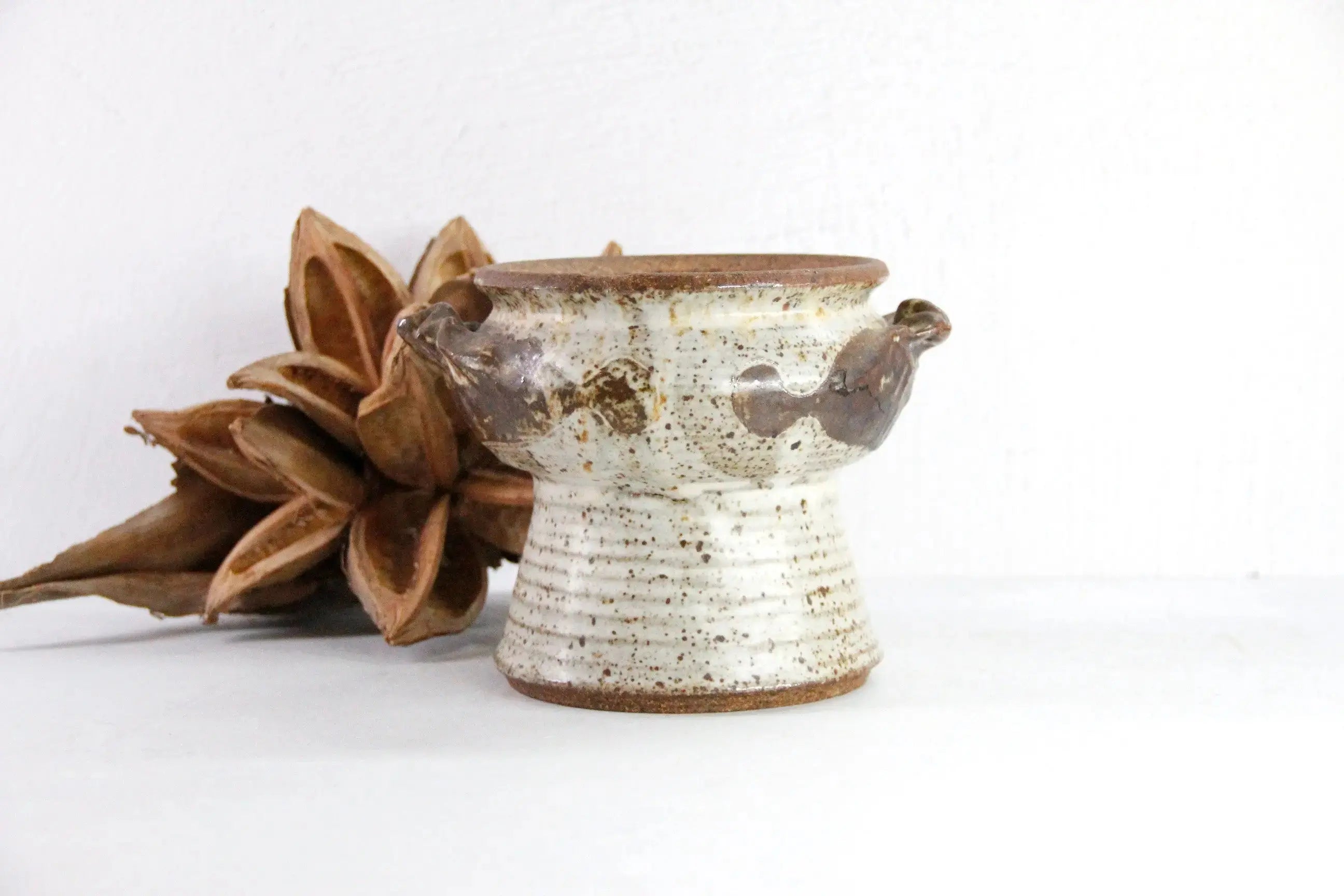 Vintage Pottery Vase | Studio Art Vessel Neutral Planter Debra Hall Lifestyle