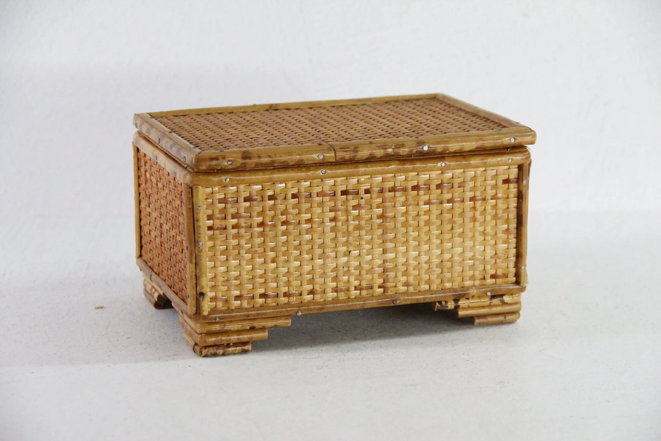 Vintage Rattan Jewelry Box | Bamboo Remote/Keepsake Storage Debra Hall Lifestyle