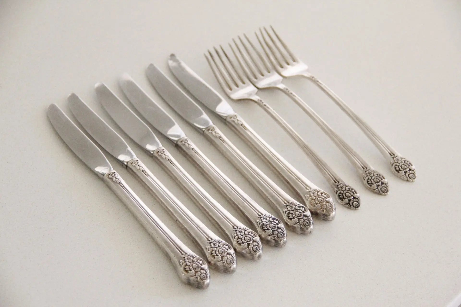 Vintage Silver Grille Knife & Fork | Flatware 3 Pcs.  Debra Hall Lifestyle