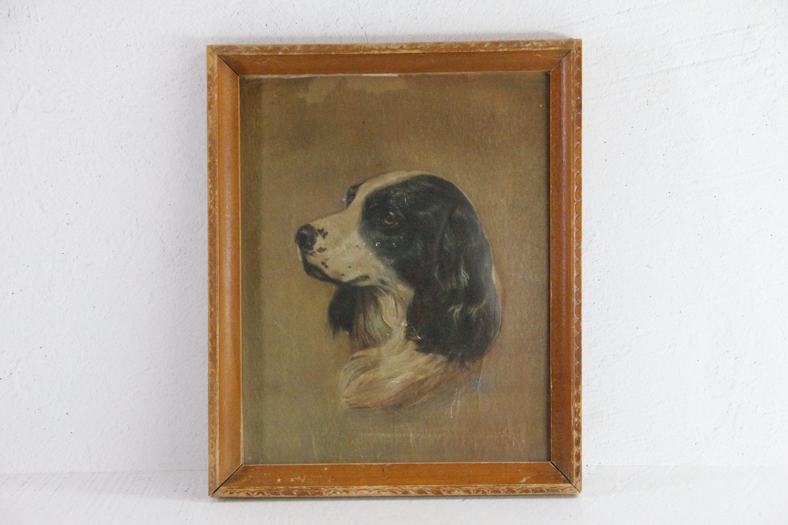 Vintage Spaniel Dog Litho 3 D Relief Raised Artwork Debra Hall Lifestyle