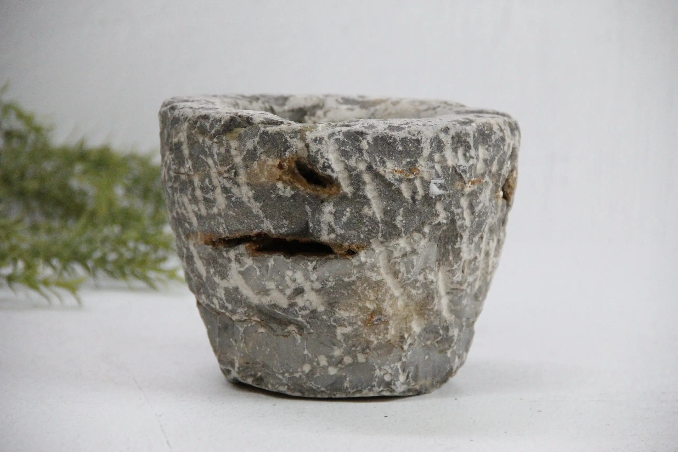 Vintage Stone Mortar | Garlic 2 Debra Hall Lifestyle