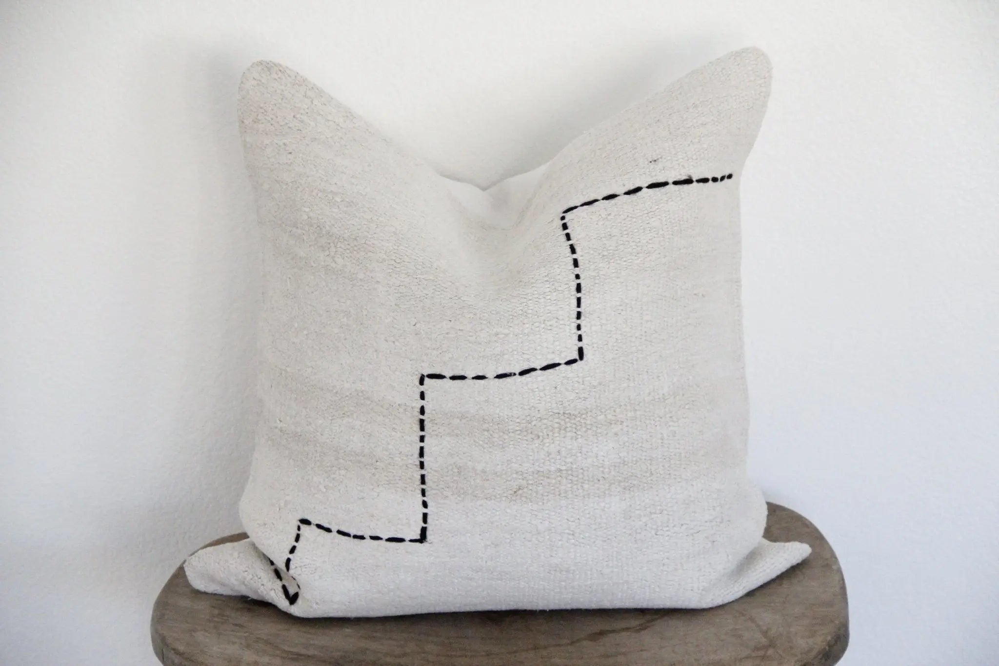 Vintage Textile Pillow | Berber Hemp Natural  Debra Hall Lifestyle