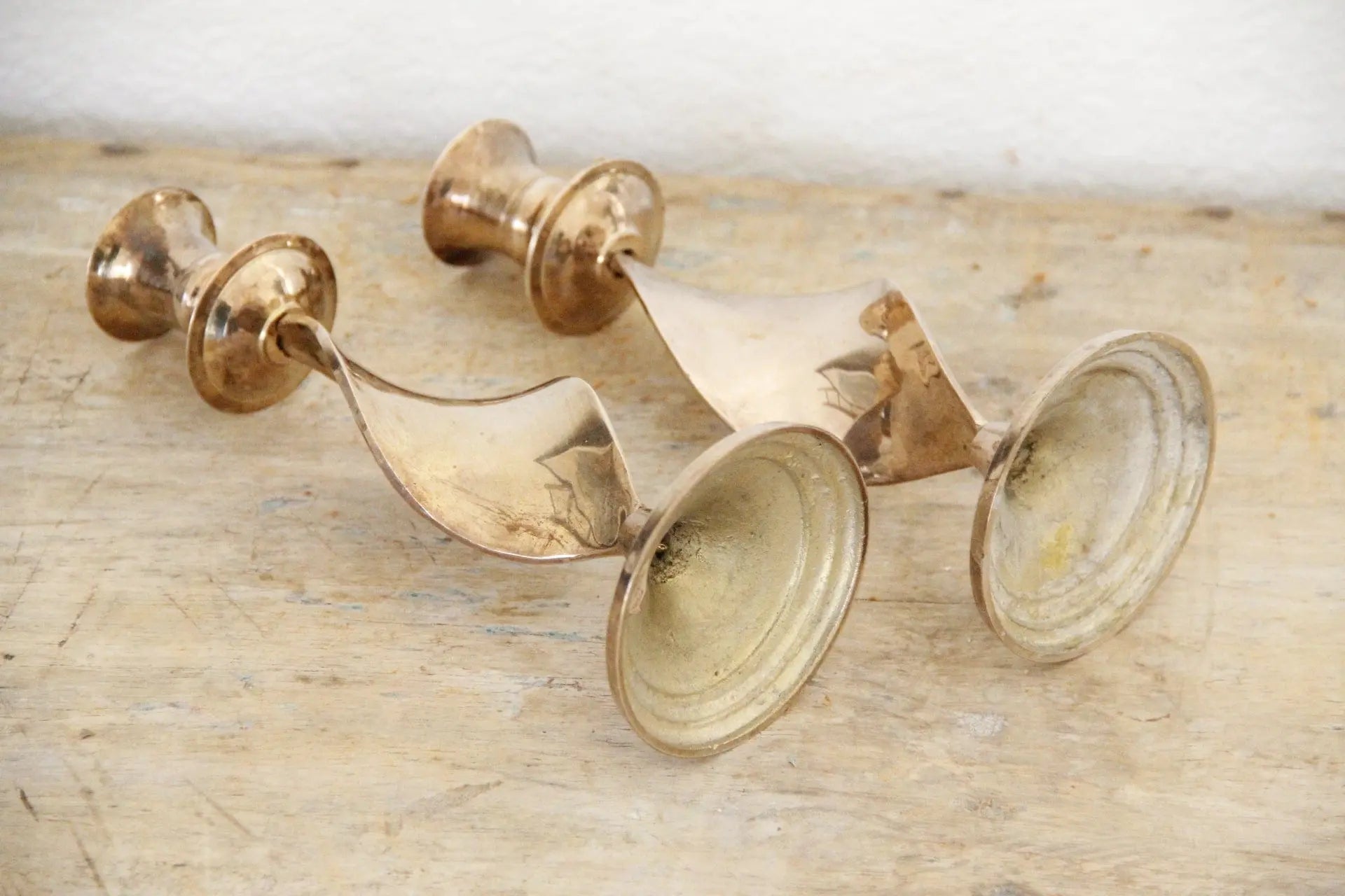 Vintage Twisted Brass Candle Holders  Debra Hall Lifestyle