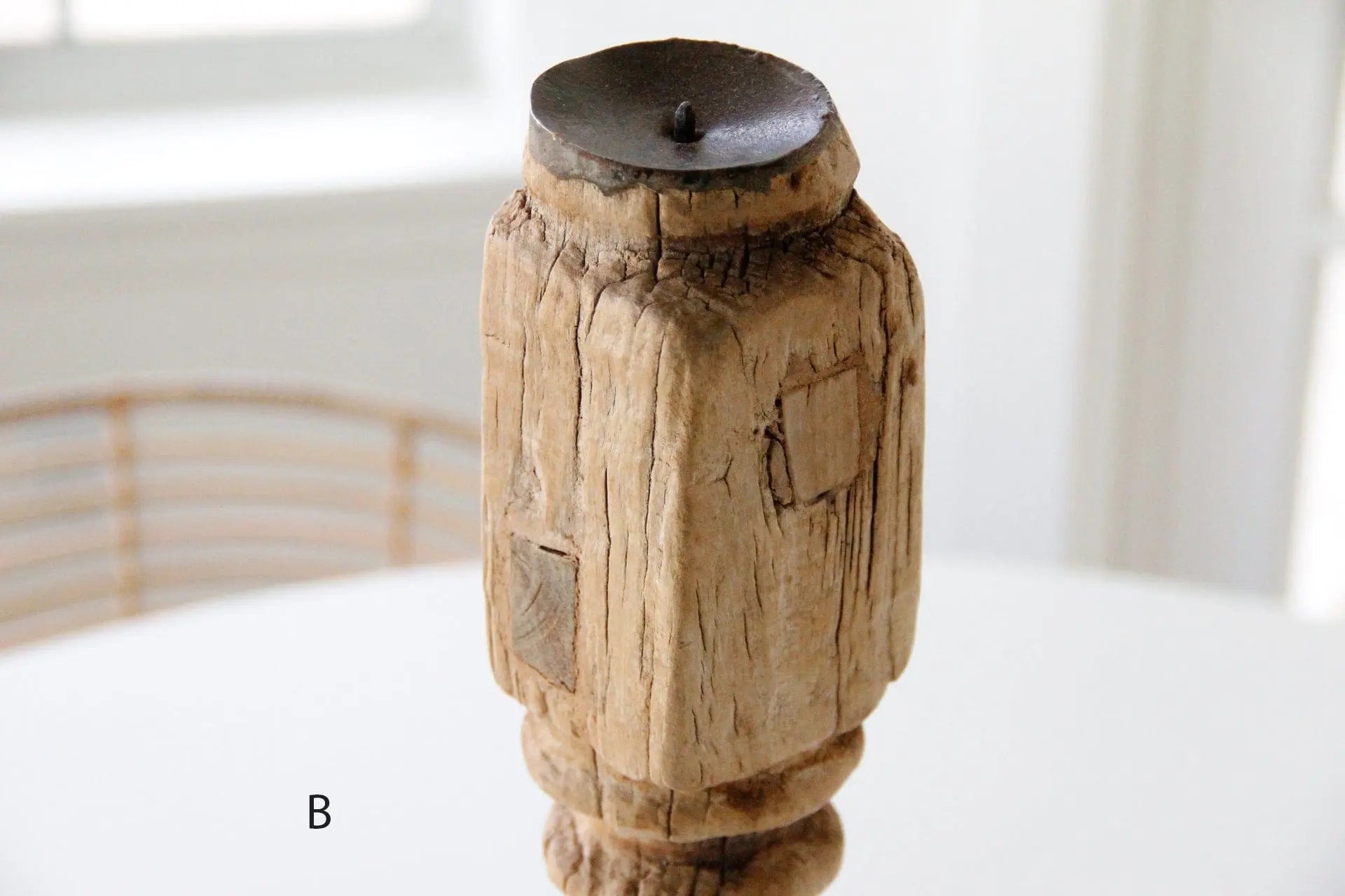 Vintage Wood Candle Holder | XL Rustic  Debra Hall Lifestyle
