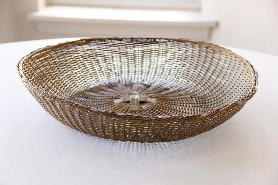 Vintage Woven Brass Basket | Brass Bowl Debra Hall Lifestyle