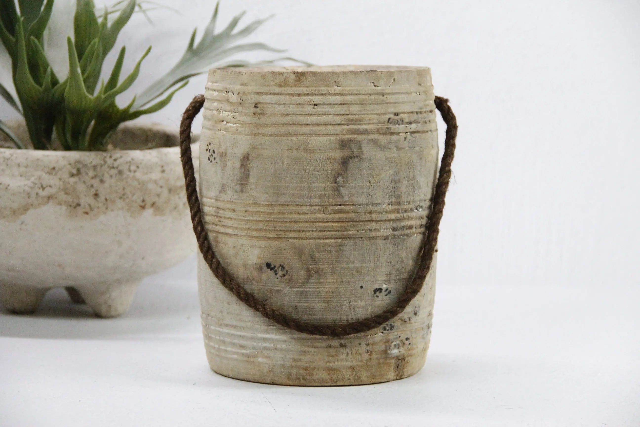Wabi Sabi Vase | Antique Wood Pot Debra Hall Lifestyle