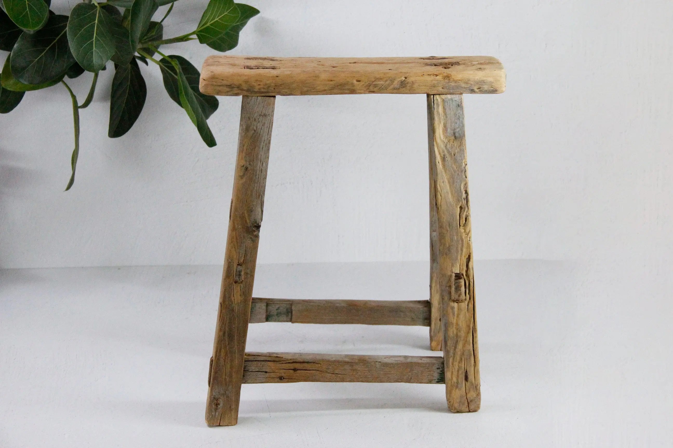 Wood Stool Vintage | Chinese Elm Debra Hall Lifestyle