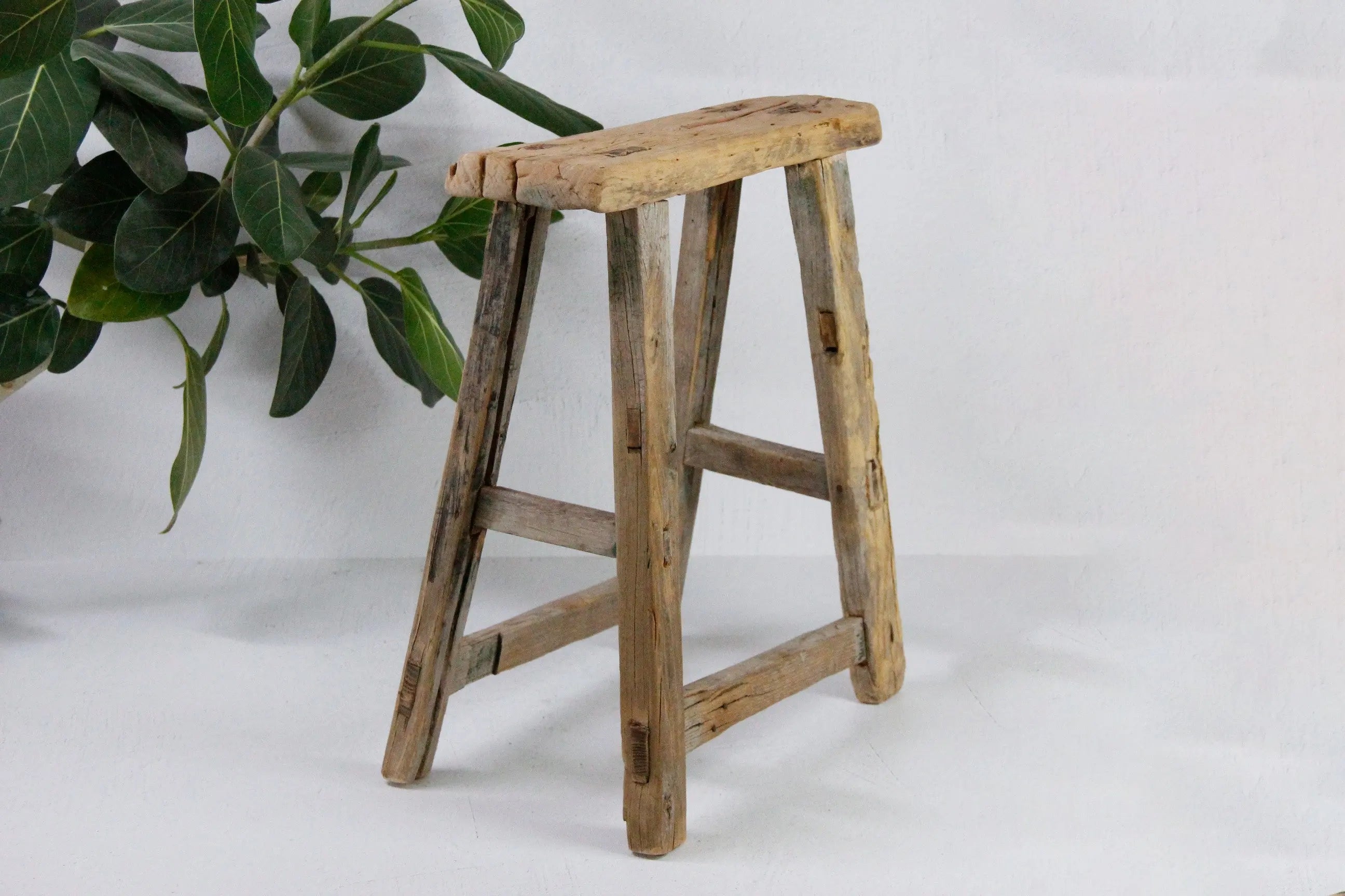 Wood Stool Vintage | Chinese Elm Debra Hall Lifestyle