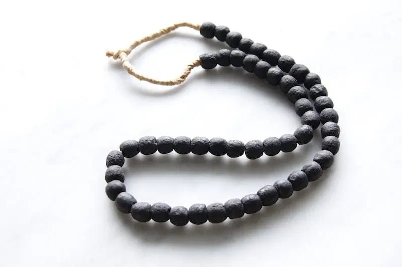 African Trade Beads | Vintage Black Recycled Glass-Medium - Debra Hall Lifestyle