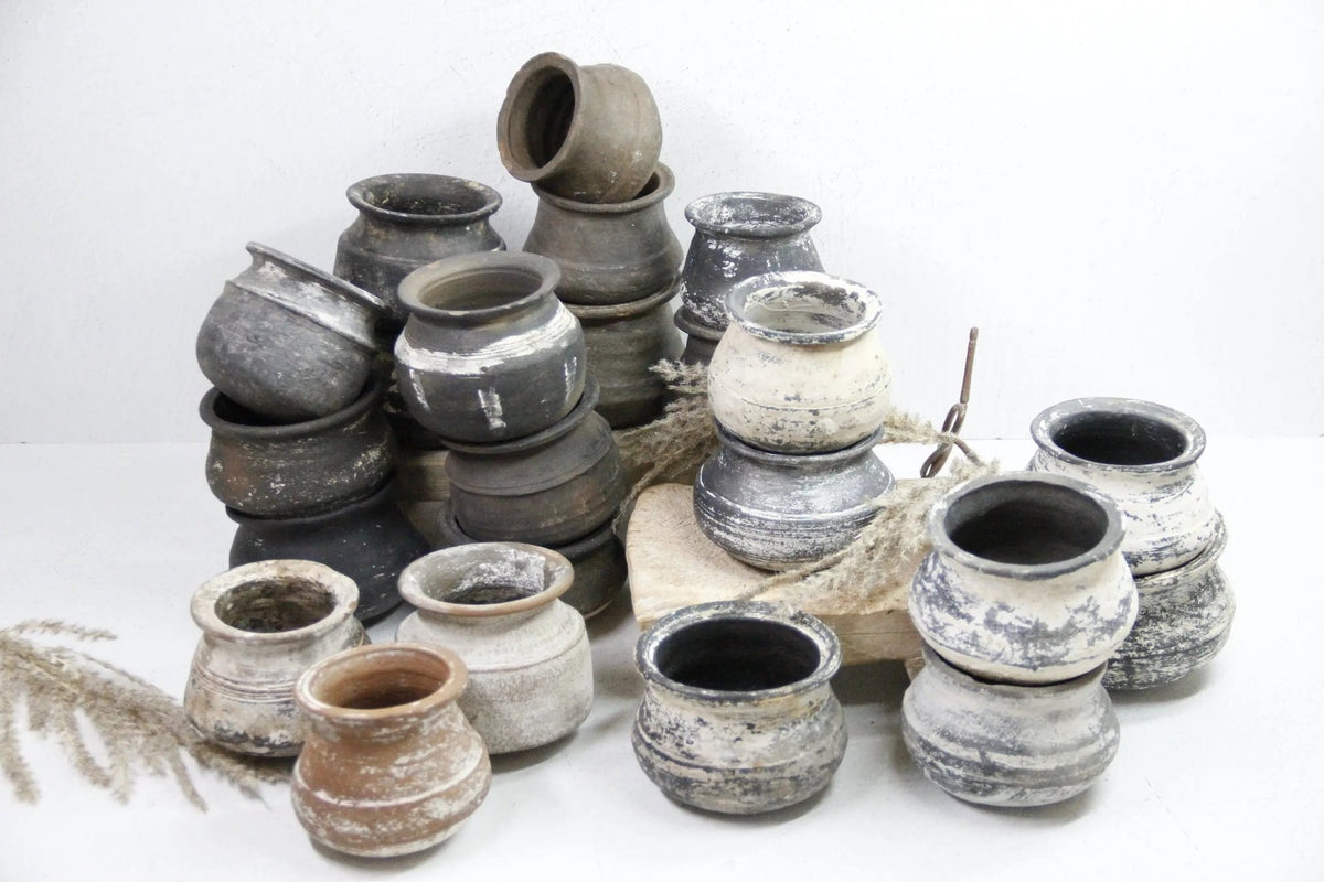 Antique Clay Pot | Assorted Vintage Earthenware Pottery - Debra Hall Lifestyle