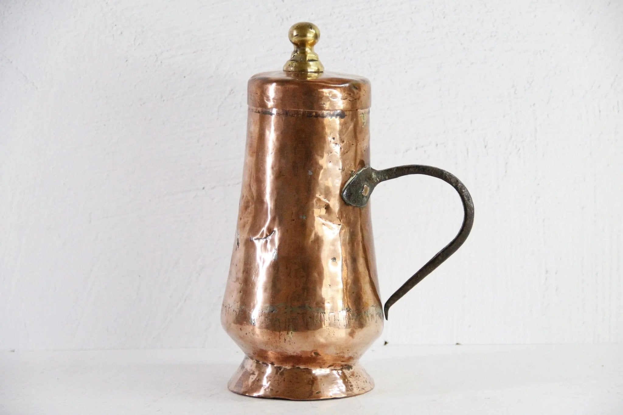 Antique Copper Coffee Pot | Handmade 19th C. French Kettle - Debra Hall Lifestyle