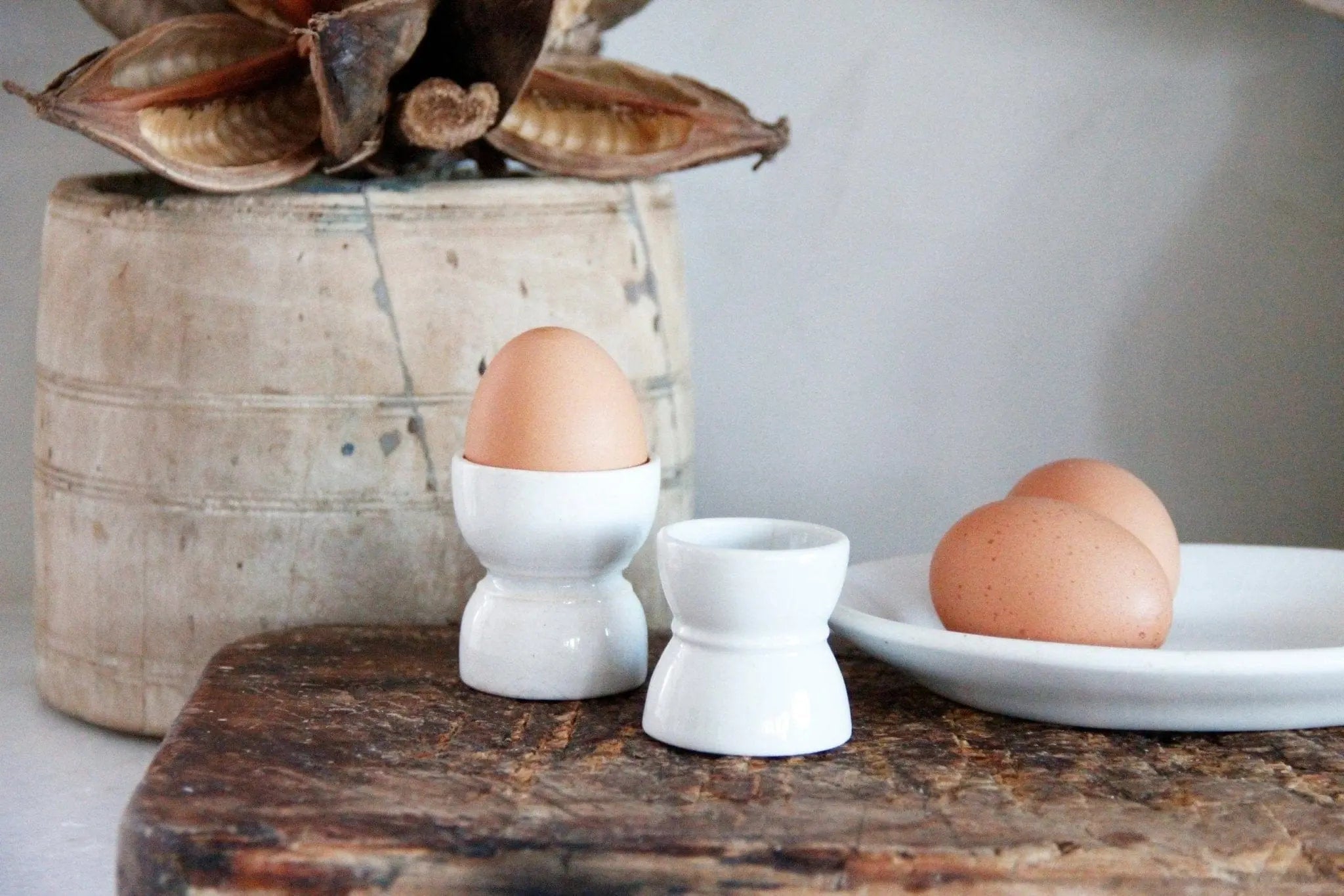 Antique Egg Cup | French Kitchen Ironstone | Set of 2 - Debra Hall Lifestyle