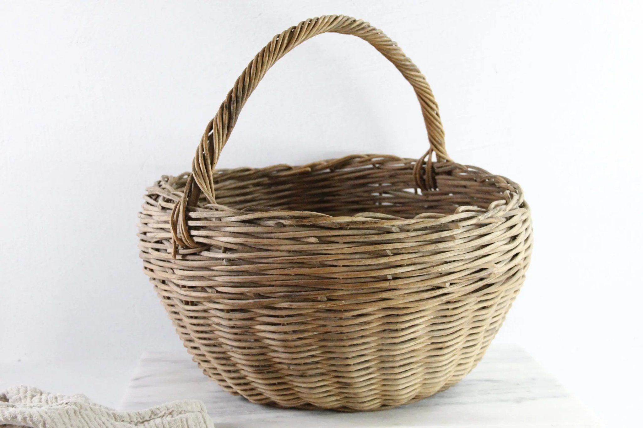 Antique French Basket | Primitive Picking Basket - Debra Hall Lifestyle