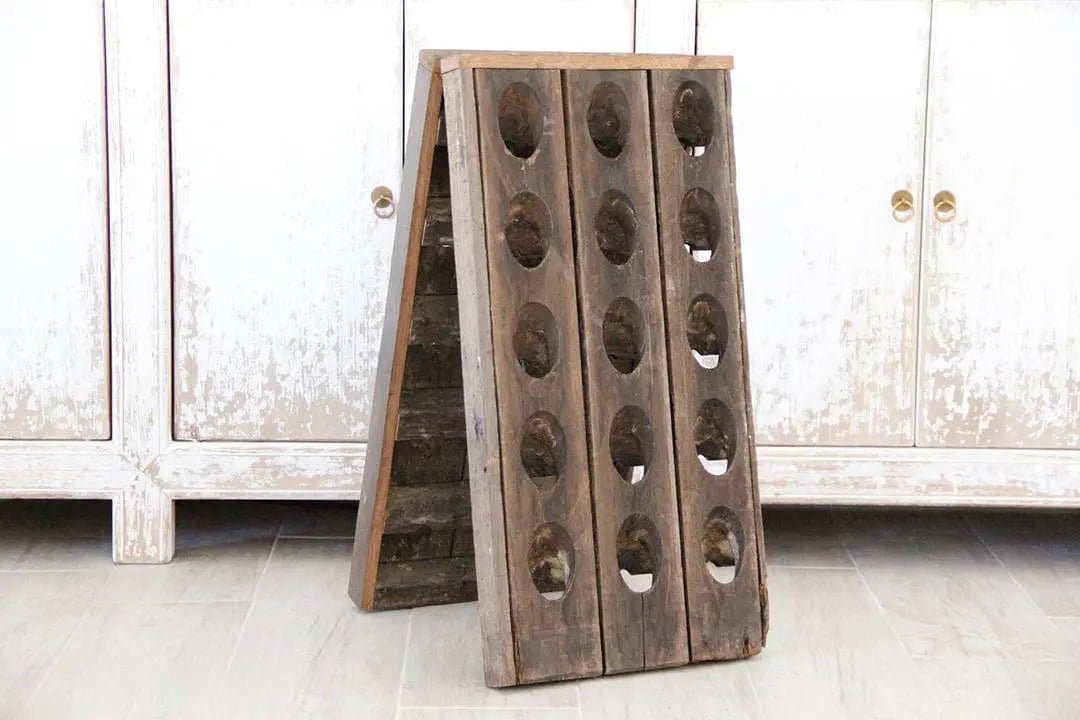 Antique French Wine Rack | Wooden Double Sided | Folding - Debra Hall Lifestyle