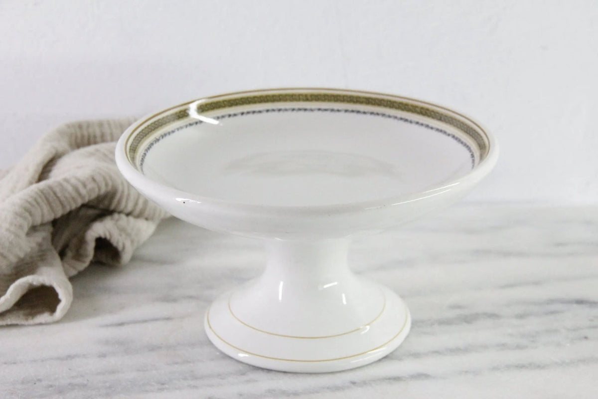 Antique Ironstone Compote | English White Hotel Ware - Debra Hall Lifestyle