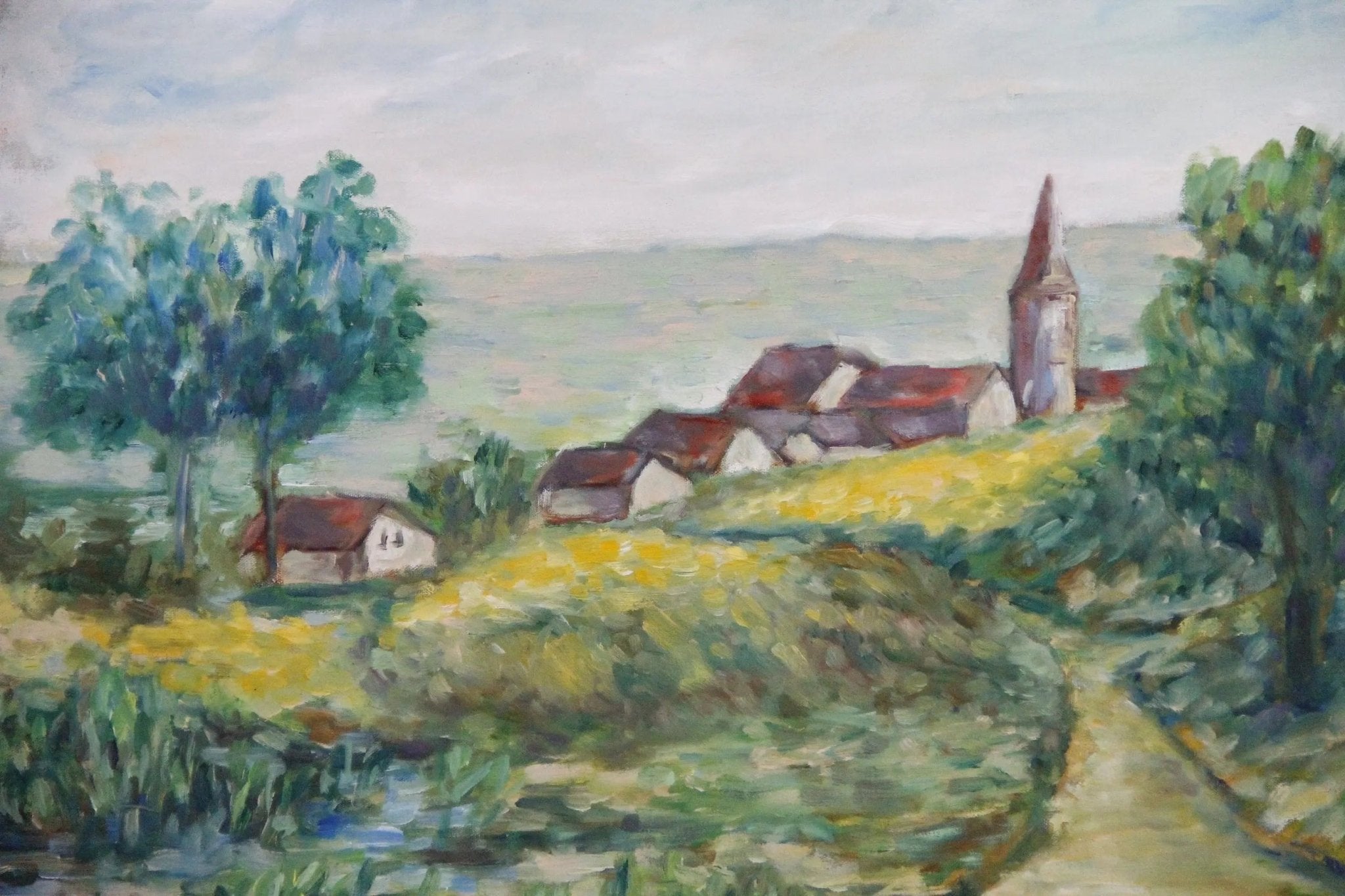 Antique Landscape Painting | Signed Oil Painting on Canvas - Debra Hall Lifestyle