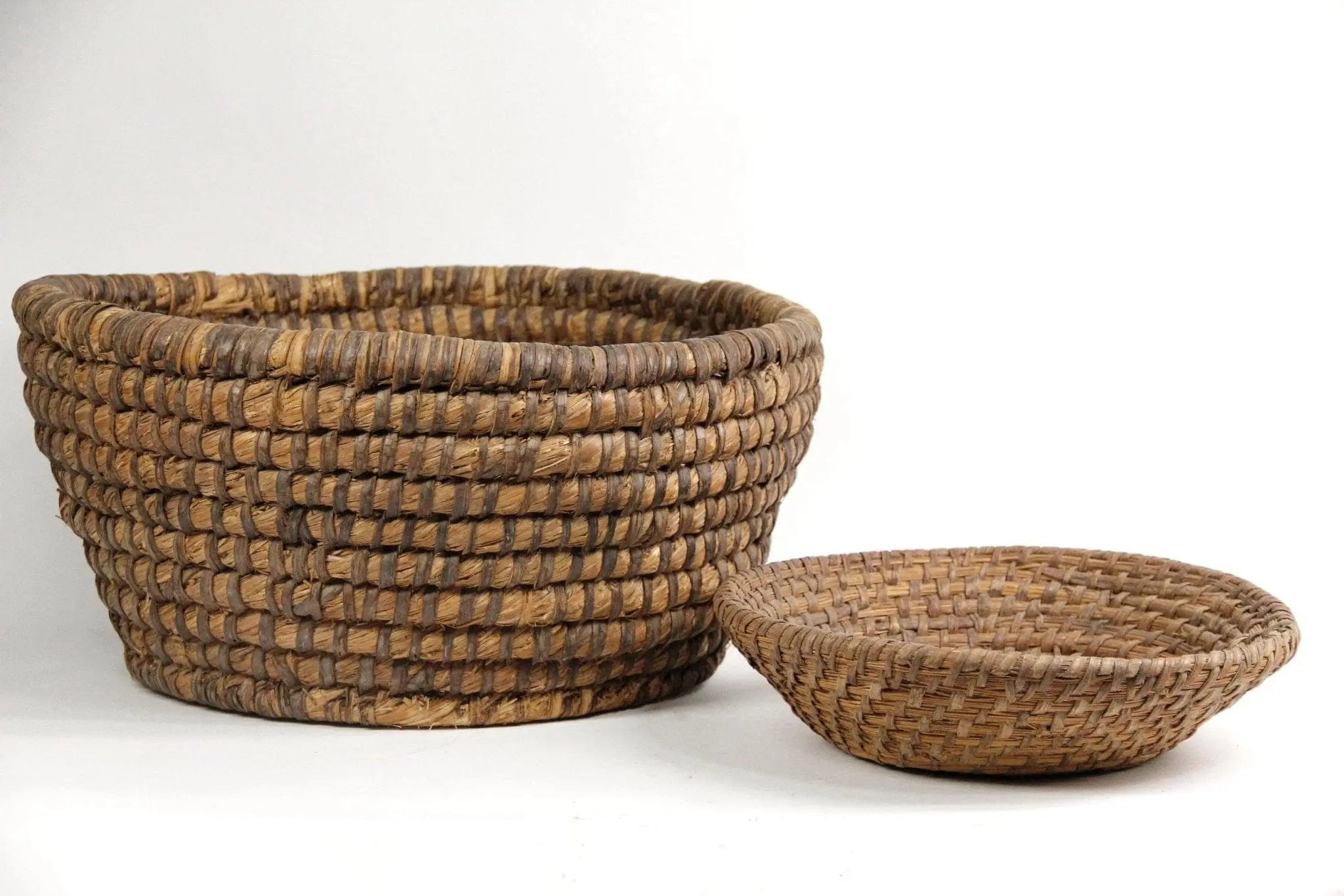 Antique Rye Basket | French Rustic Hand-Coiled Rye - Debra Hall Lifestyle