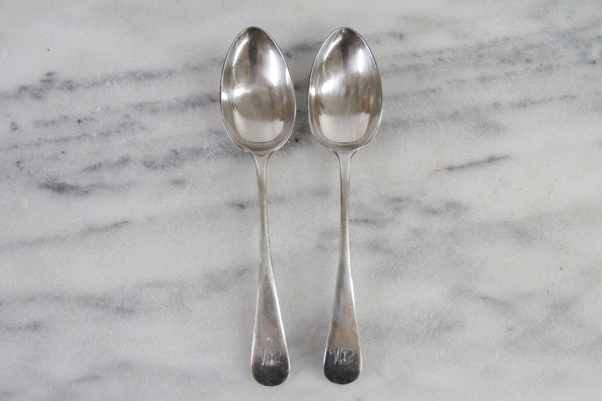 Antique Serving Spoon | Old English Monogram Set of 2 - Debra Hall Lifestyle