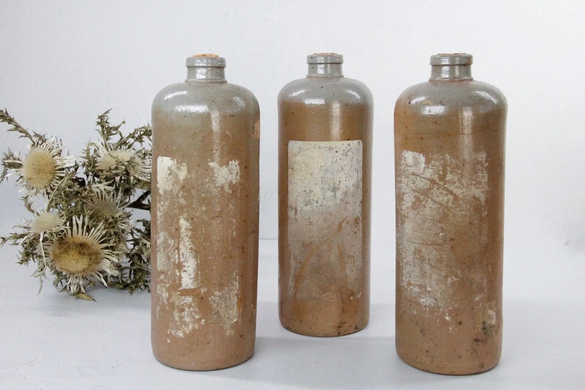 Antique Stoneware Bottle | Extra Large Netherlands Vessel - Debra Hall Lifestyle