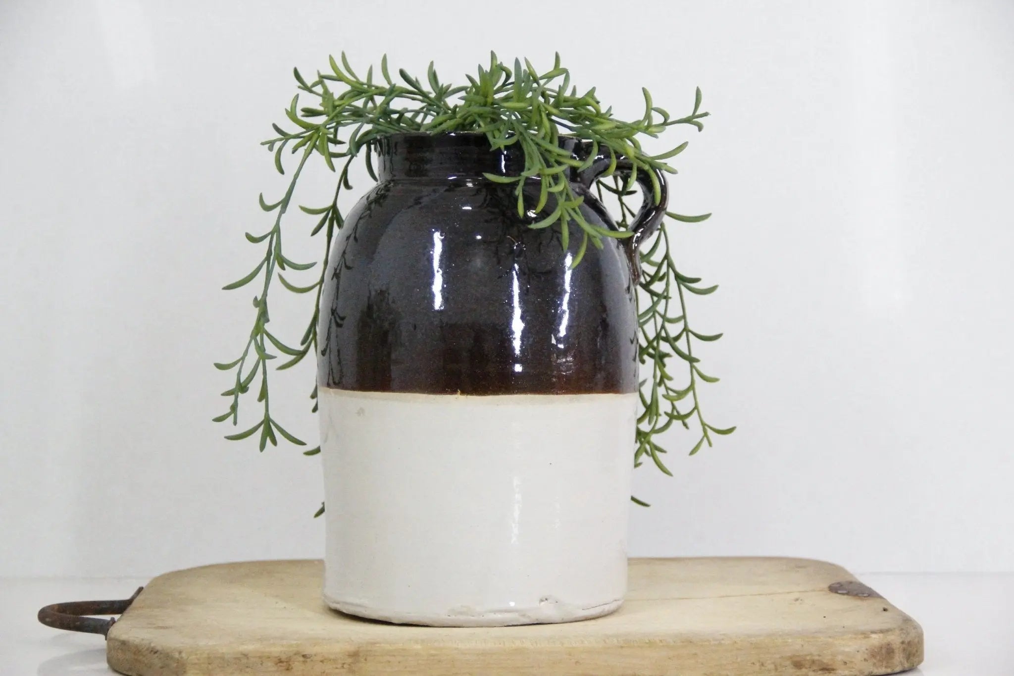 Antique Stoneware Canning Jar | Dipped Two-Tone Crock - Debra Hall Lifestyle