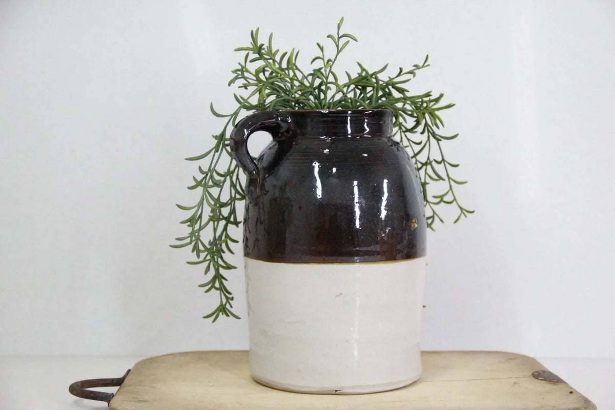 Antique Stoneware Canning Jar | Dipped Two-Tone Crock - Debra Hall Lifestyle