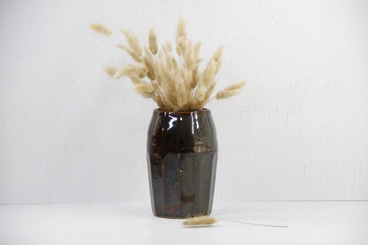 Antique Stoneware Canning Jar | Primitive Faceted-Peoria - Debra Hall Lifestyle