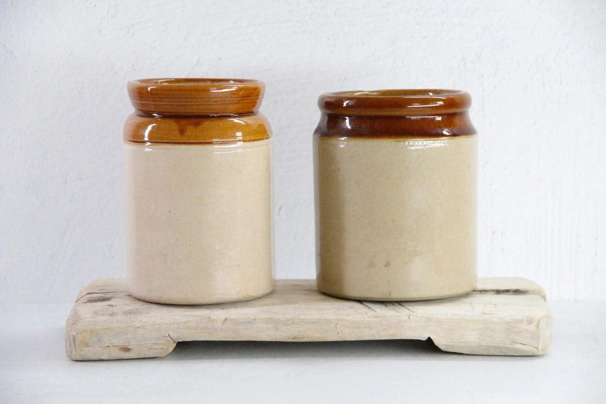 Antique Stoneware Jar England | Salt Glaze Pantry Crock - Debra Hall Lifestyle
