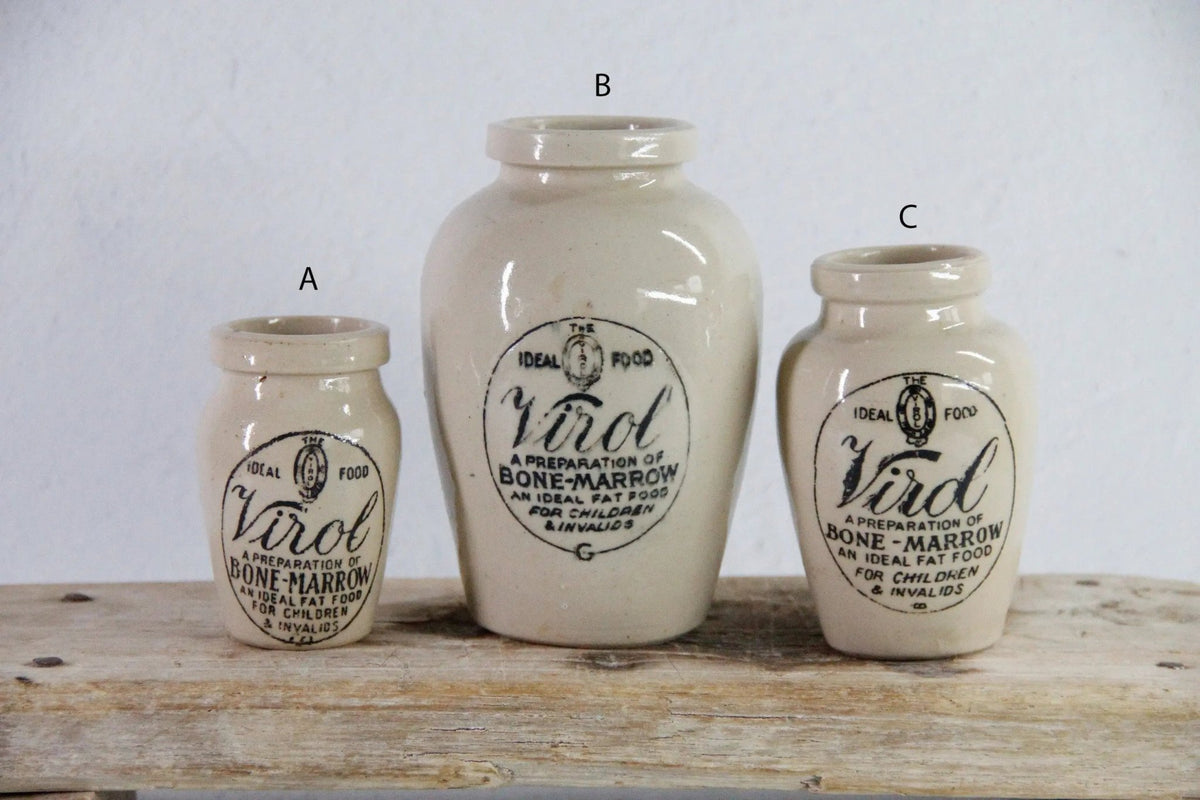 Antique Stoneware Jar | Virol Bone Marrow Pot Assorted - Debra Hall Lifestyle