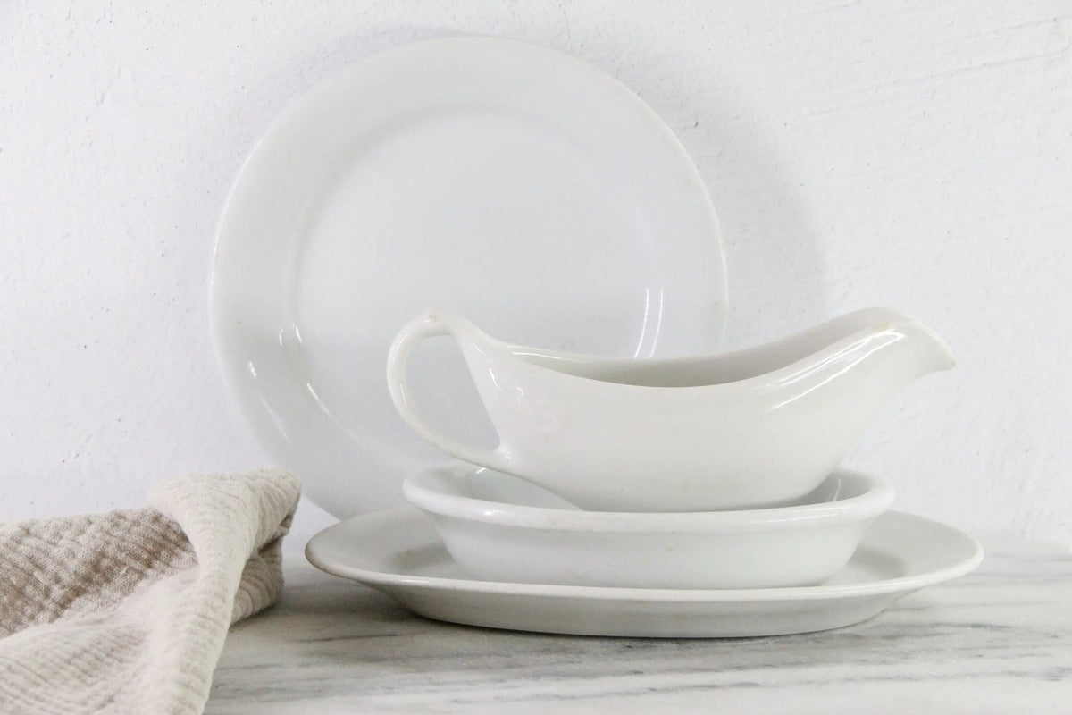 Antique White Ironstone | Assorted Dinnerware & Serveware - Debra Hall Lifestyle