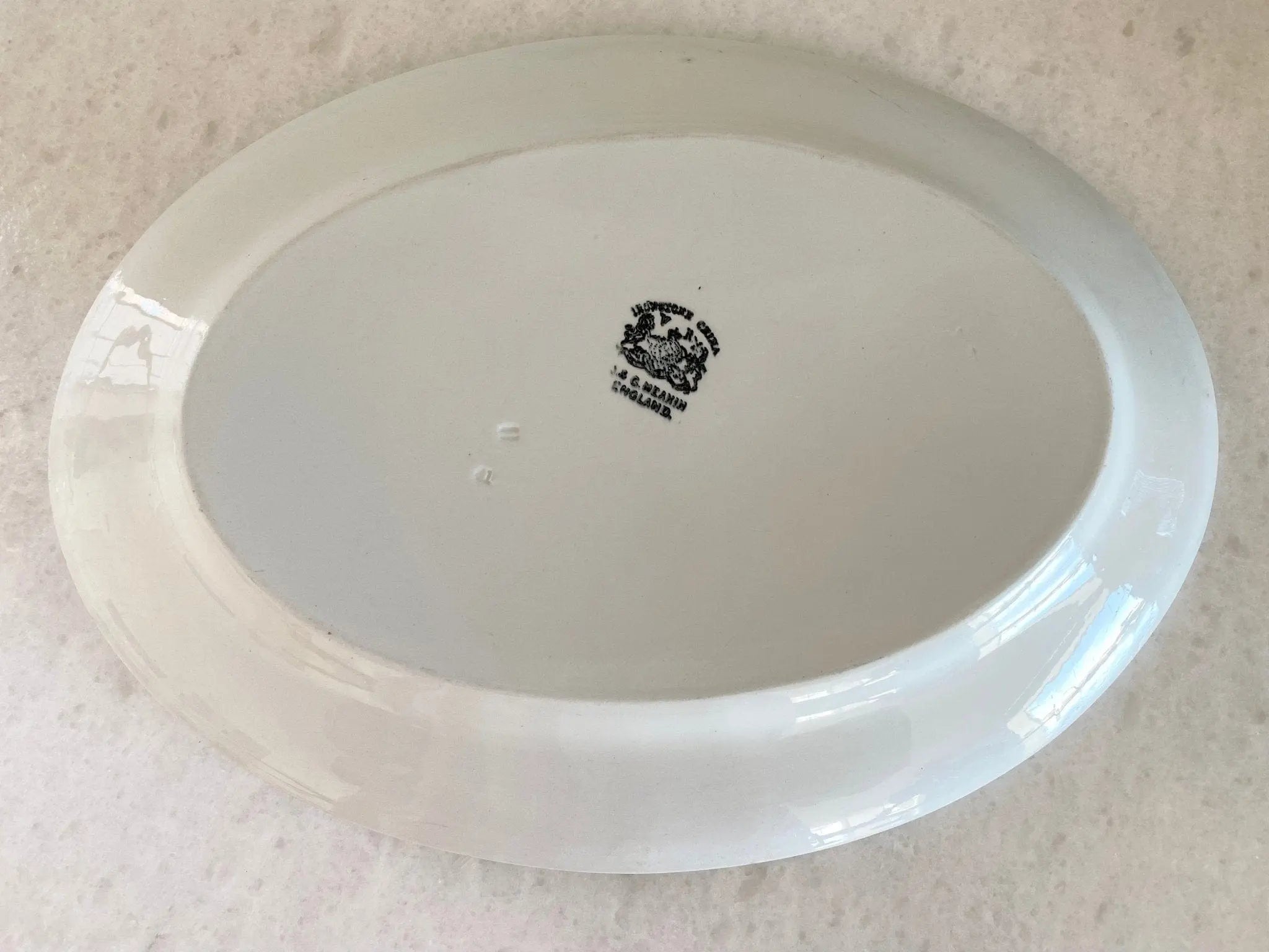 Antique White Ironstone Platter | Stamped J&G Meakin 1890s - Debra Hall Lifestyle