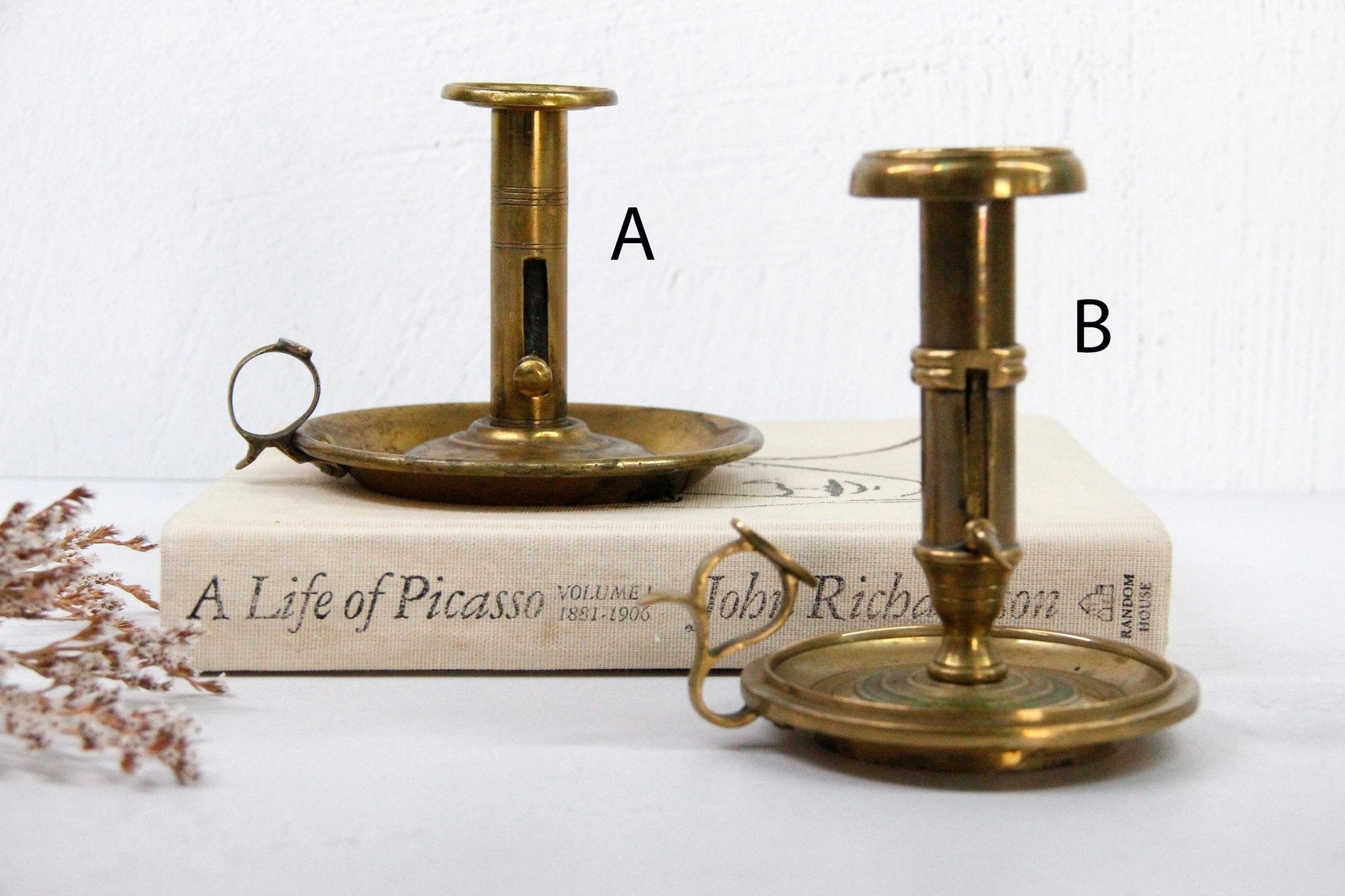 Antique Brass Candle Holder | Push-Up - Debra Hall Lifestyle
