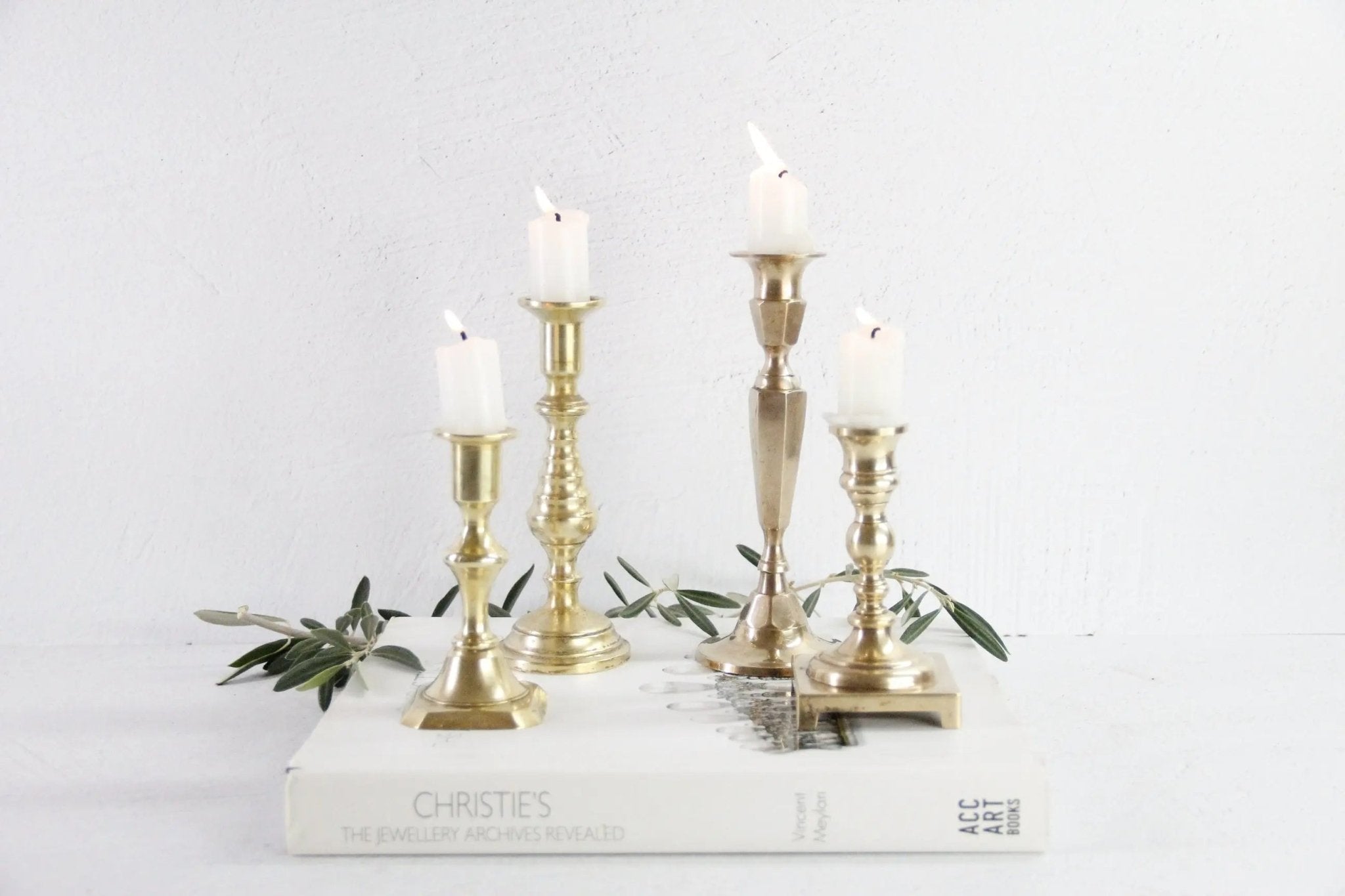 Assorted Antique Solid Brass Candle Holder | Candlestick - Debra Hall Lifestyle