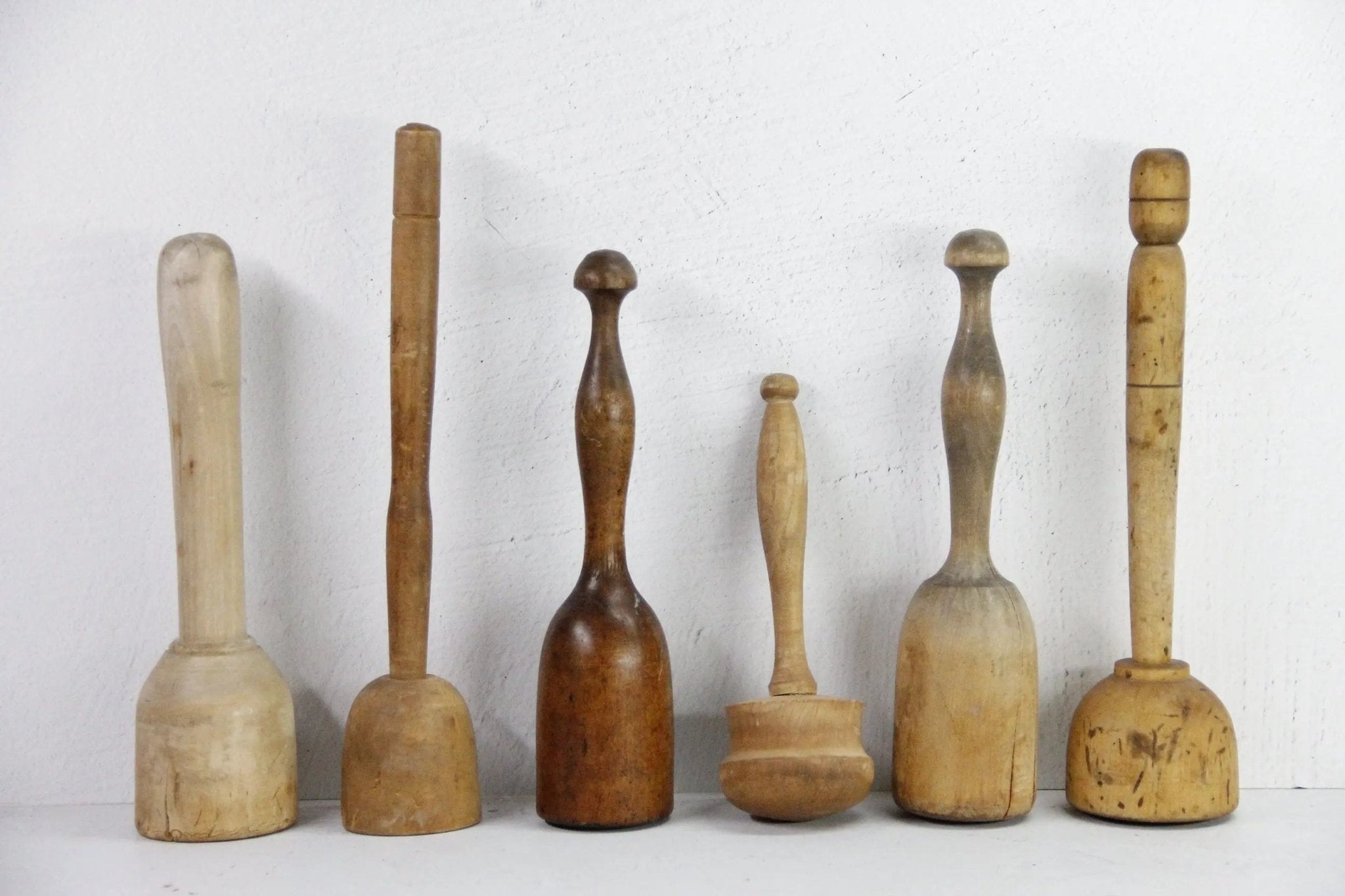Assorted Antique Wooden Masher | French Kitchen Decor - Debra Hall Lifestyle