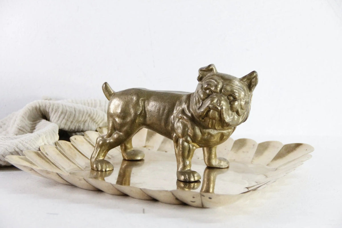 Brass Bulldog Bank | Vintage Figurine Doorstop - Debra Hall Lifestyle