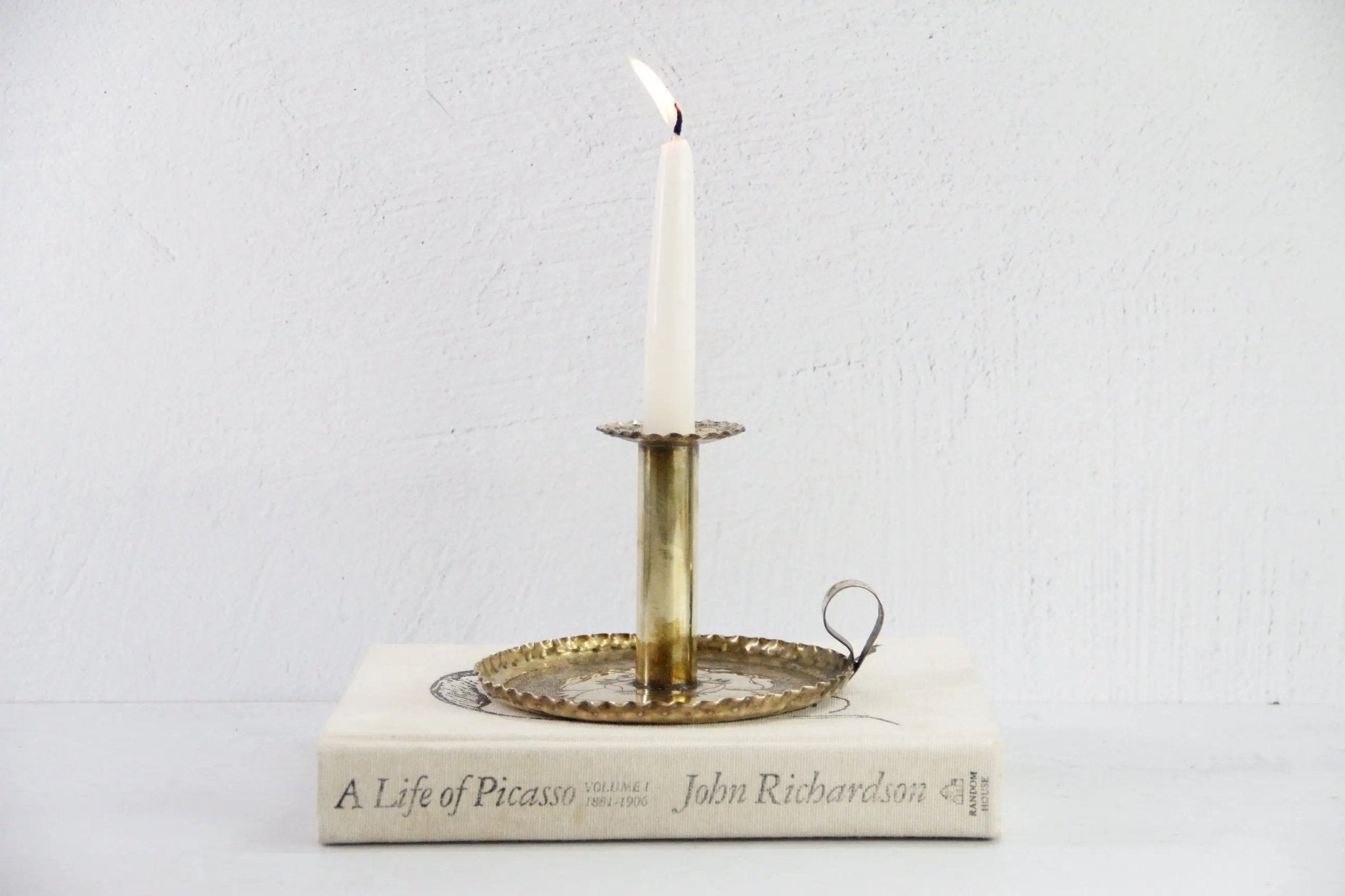 Brass Chamberstick Candle Holder | Arts & Crafts/Nouveau - Debra Hall Lifestyle