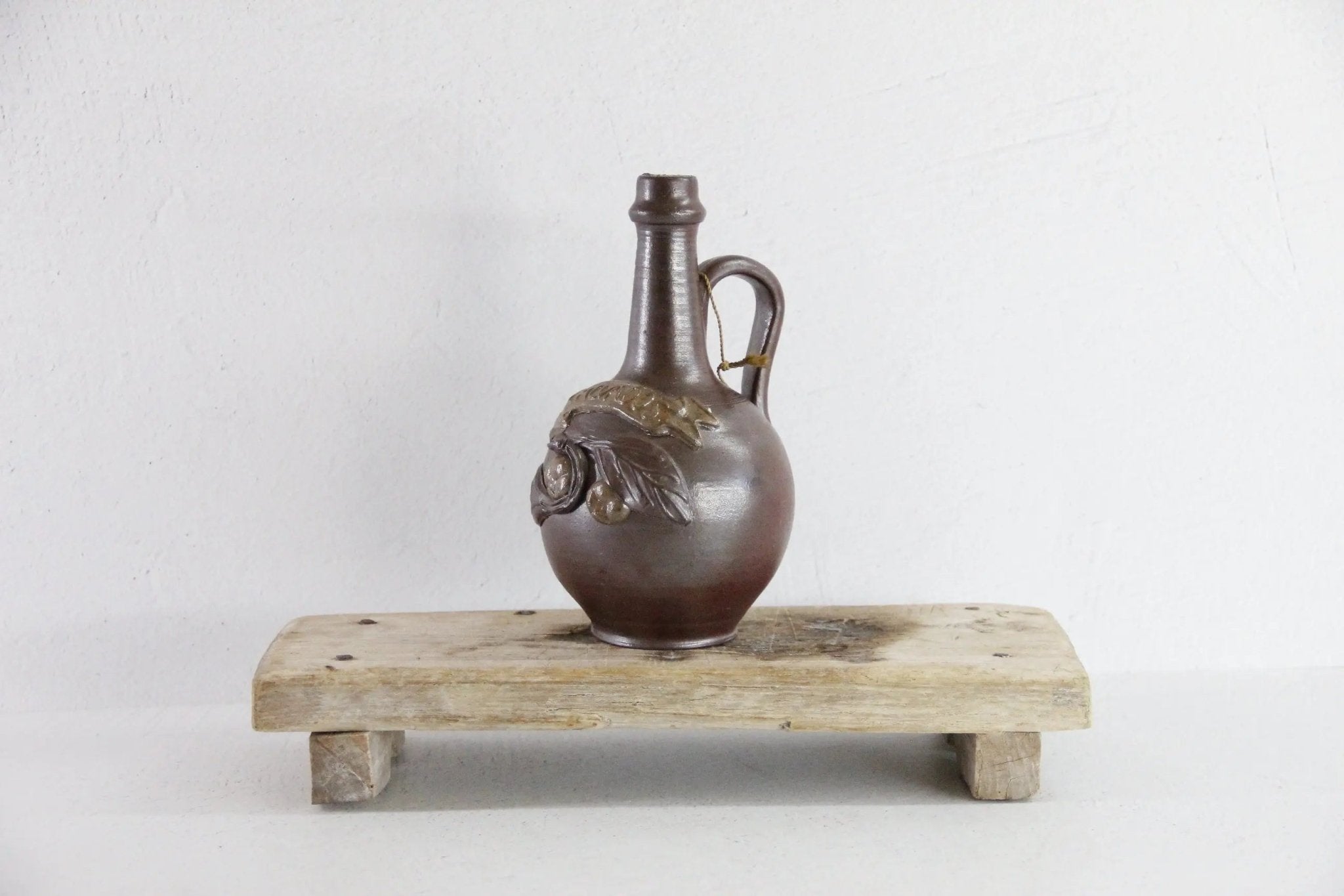 Calvados Bottle Vintage French Stoneware Vessel | Stamped - Debra Hall Lifestyle