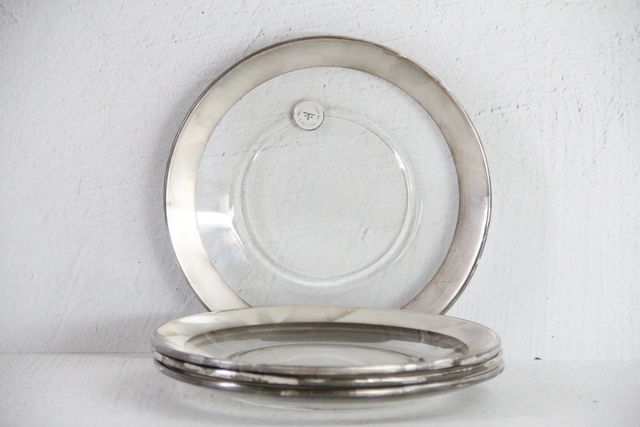 Dorothy Thorpe Plates | Vintage Silver Band Lunch Plates - Debra Hall Lifestyle