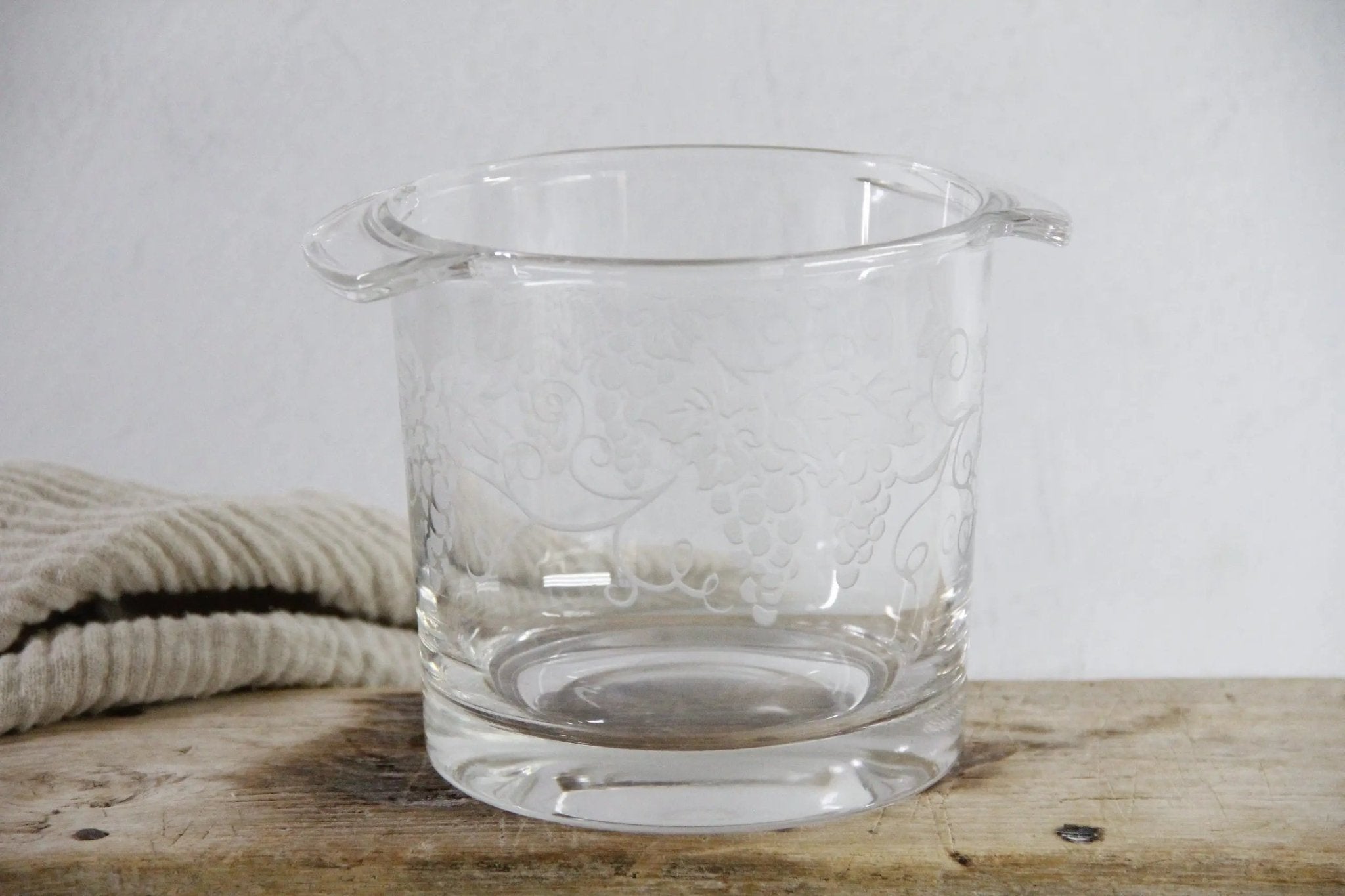 French Champagne Bucket Vintage | Etched Grapes - Debra Hall Lifestyle