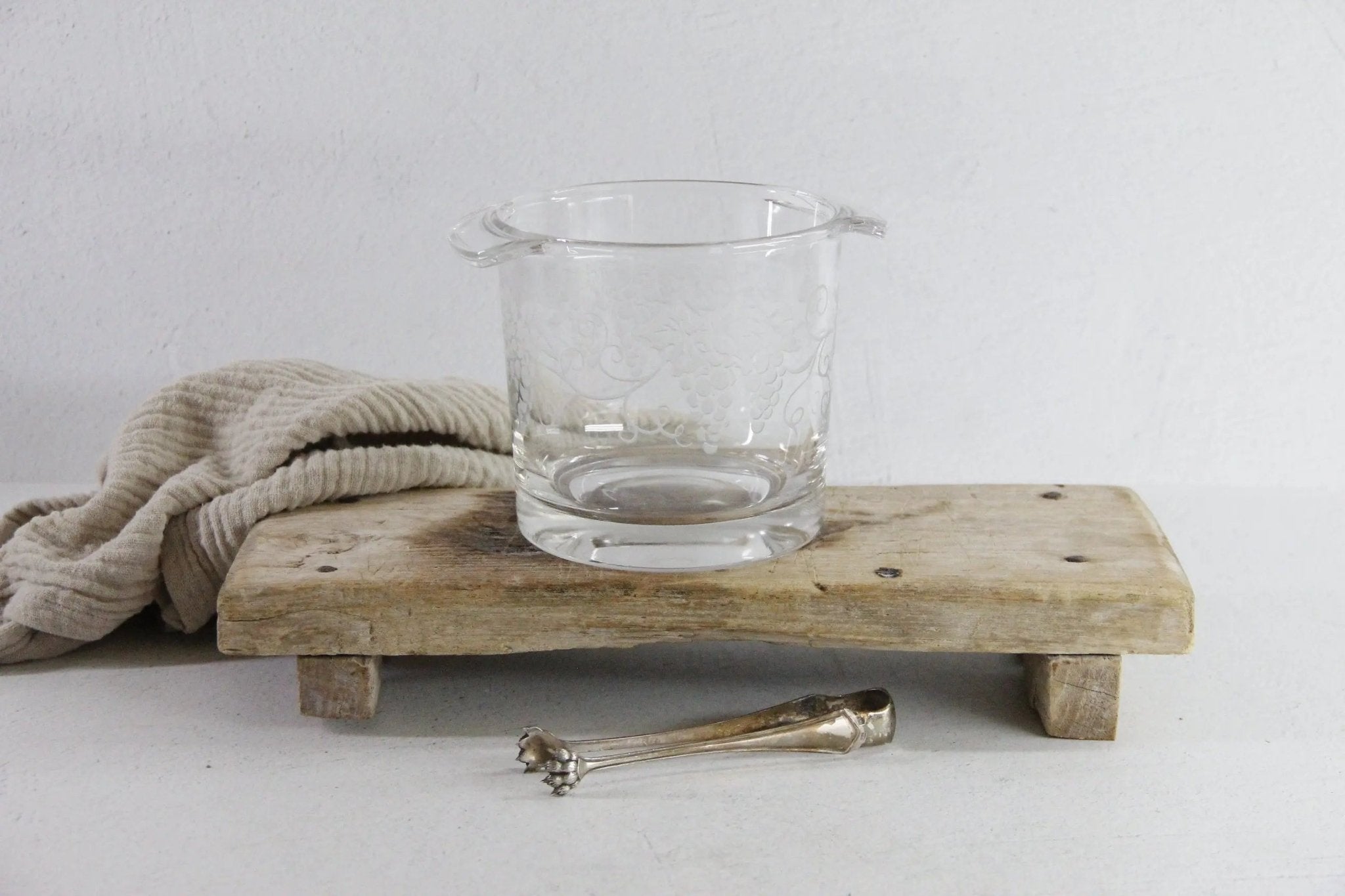 French Champagne Bucket Vintage | Etched Grapes - Debra Hall Lifestyle