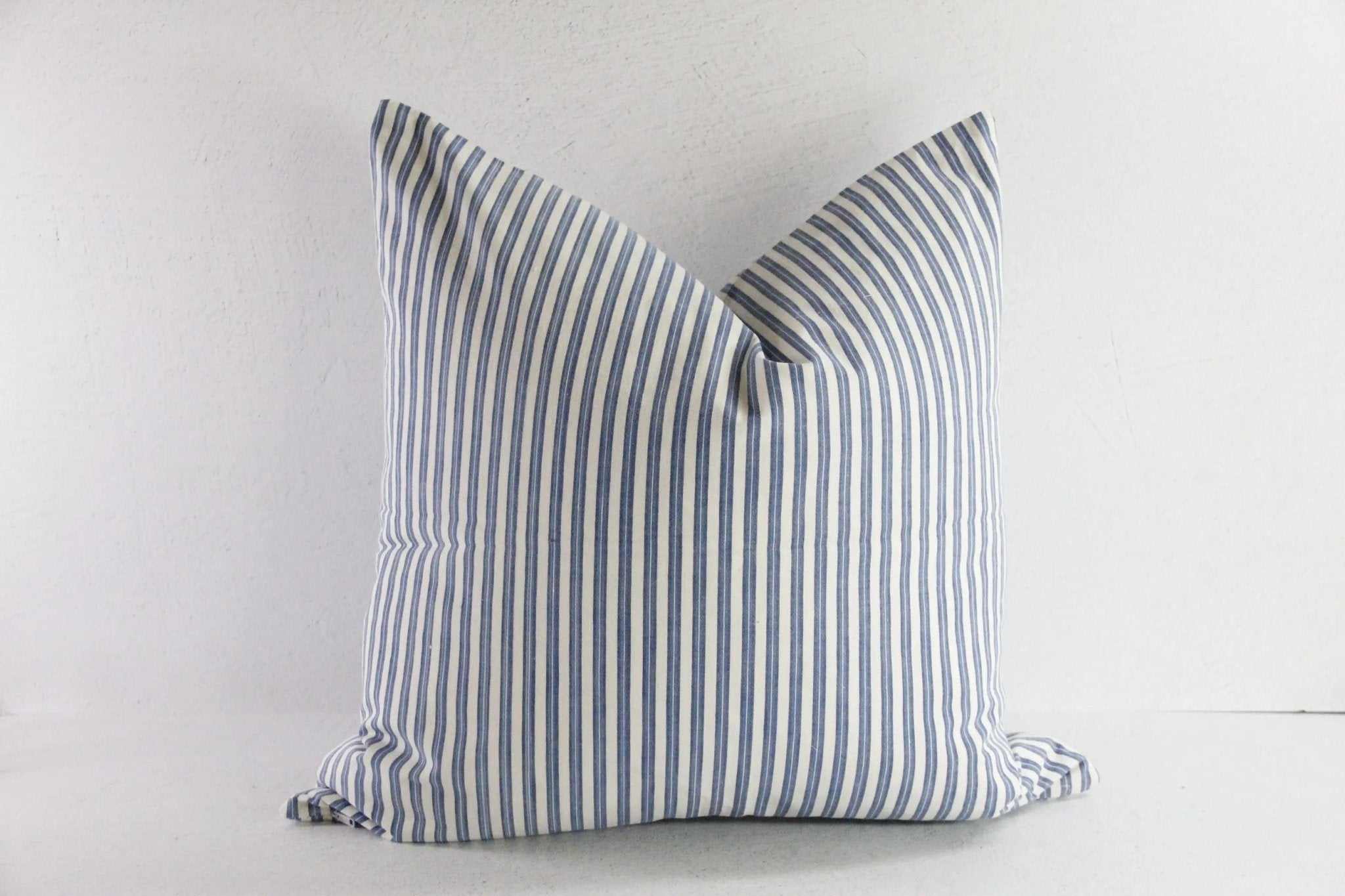 French Ticking Stripe Pillow Cover | Antique Fabric Double Sided - Debra Hall Lifestyle