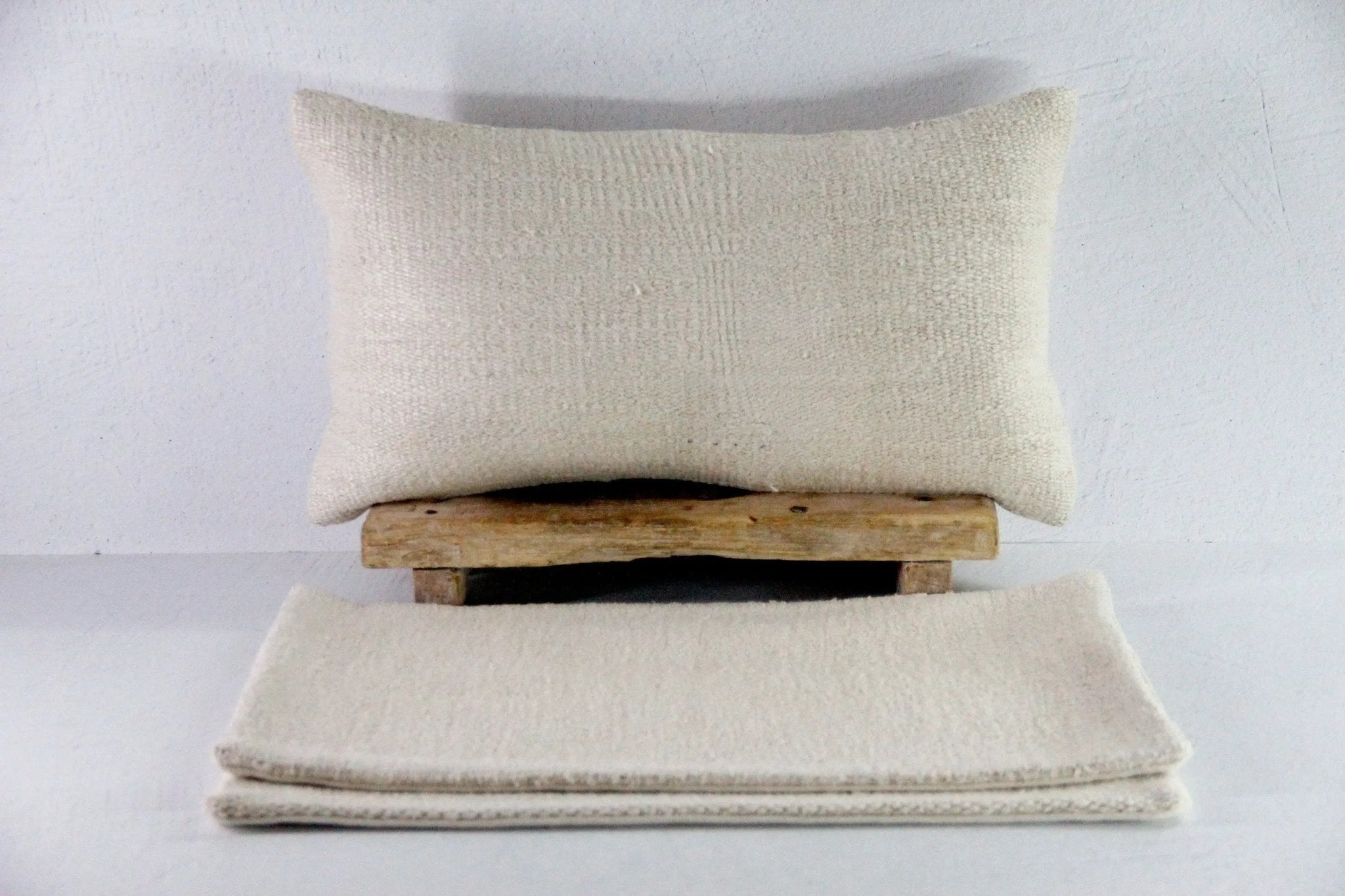 Hemp Pillow | Vintage Fabric Natural Lumbar Pillow Cover - Debra Hall Lifestyle