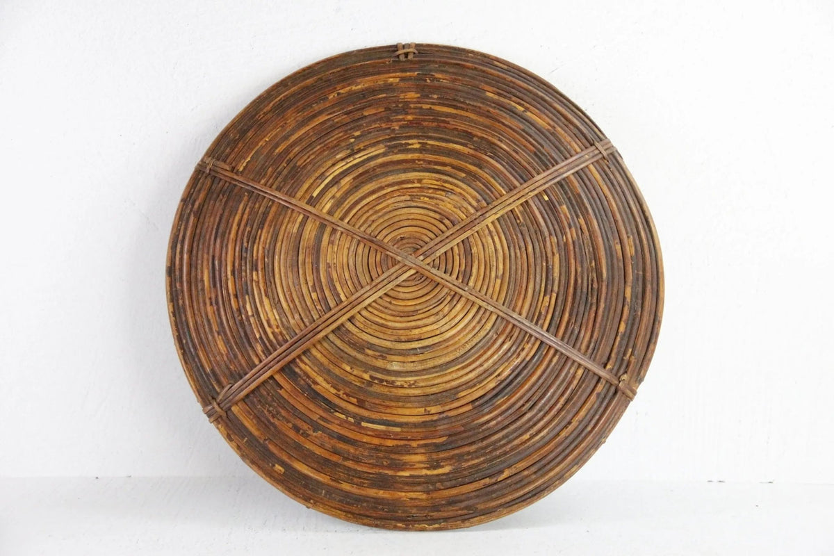Rattan Bowl Basket | Gabriella Crespi Style Pencil Reed - Debra Hall Lifestyle
