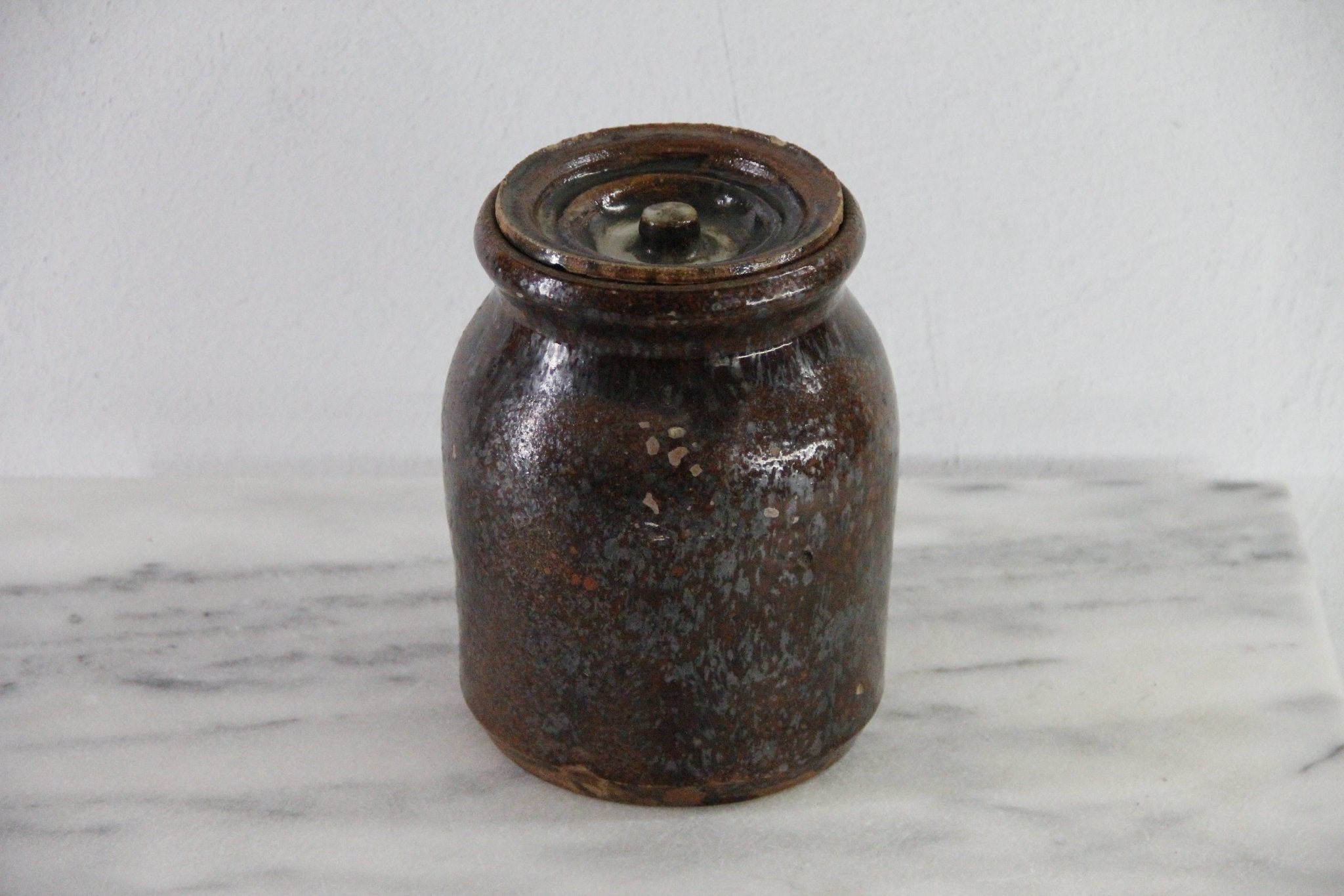 Redware Crock | Antique Stoneware Utensil Kitchen Decor - Debra Hall Lifestyle