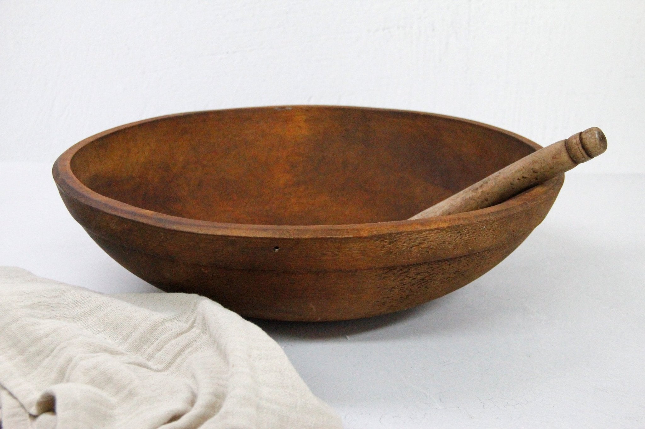 Rustic Wooden Dough Bowl | Americana - Debra Hall Lifestyle