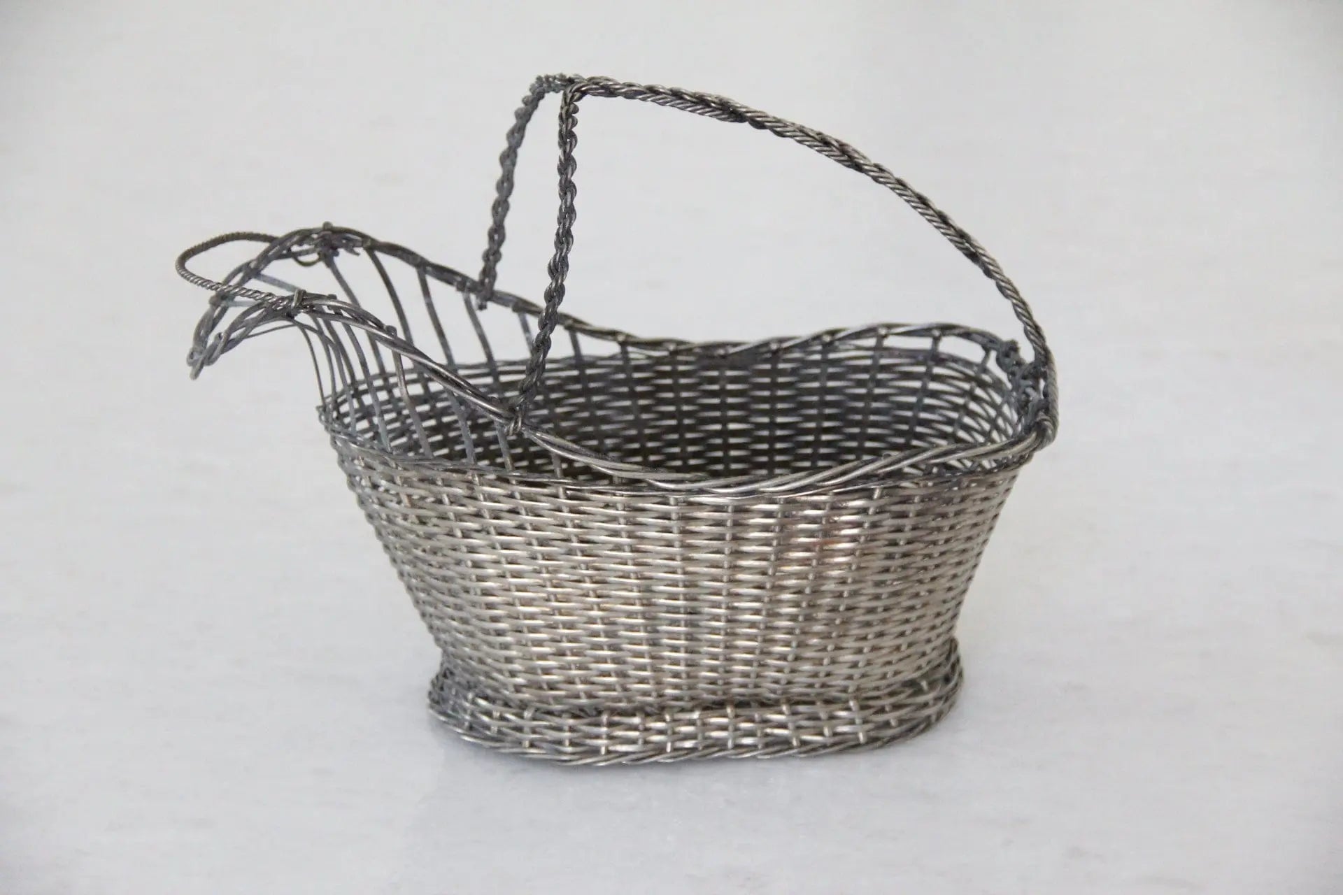 Silver Wine Bottle Holder | French Hand Woven Assorted - Debra Hall Lifestyle