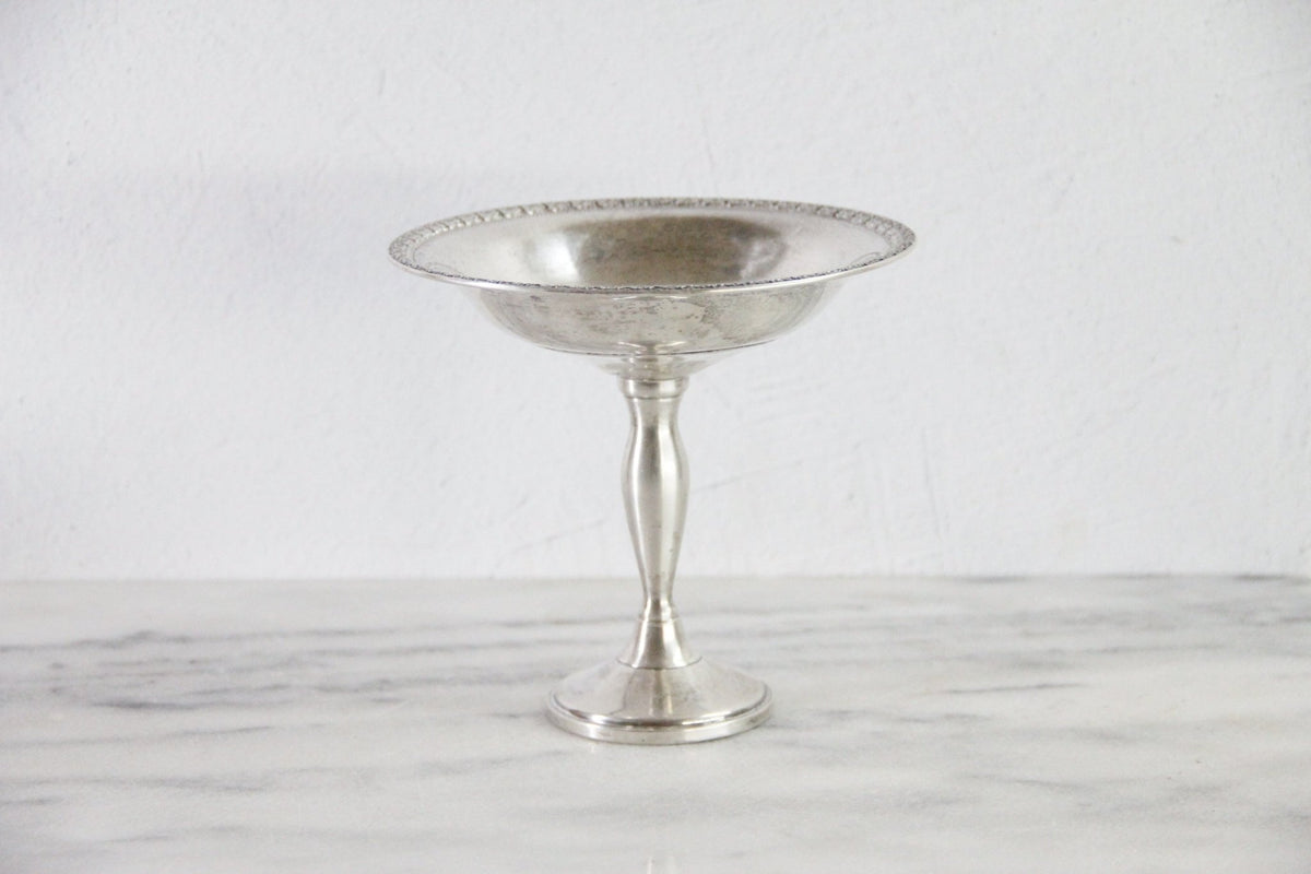 Sterling Silver Compote | Vintage Granat Weighted Pedestal - Debra Hall Lifestyle