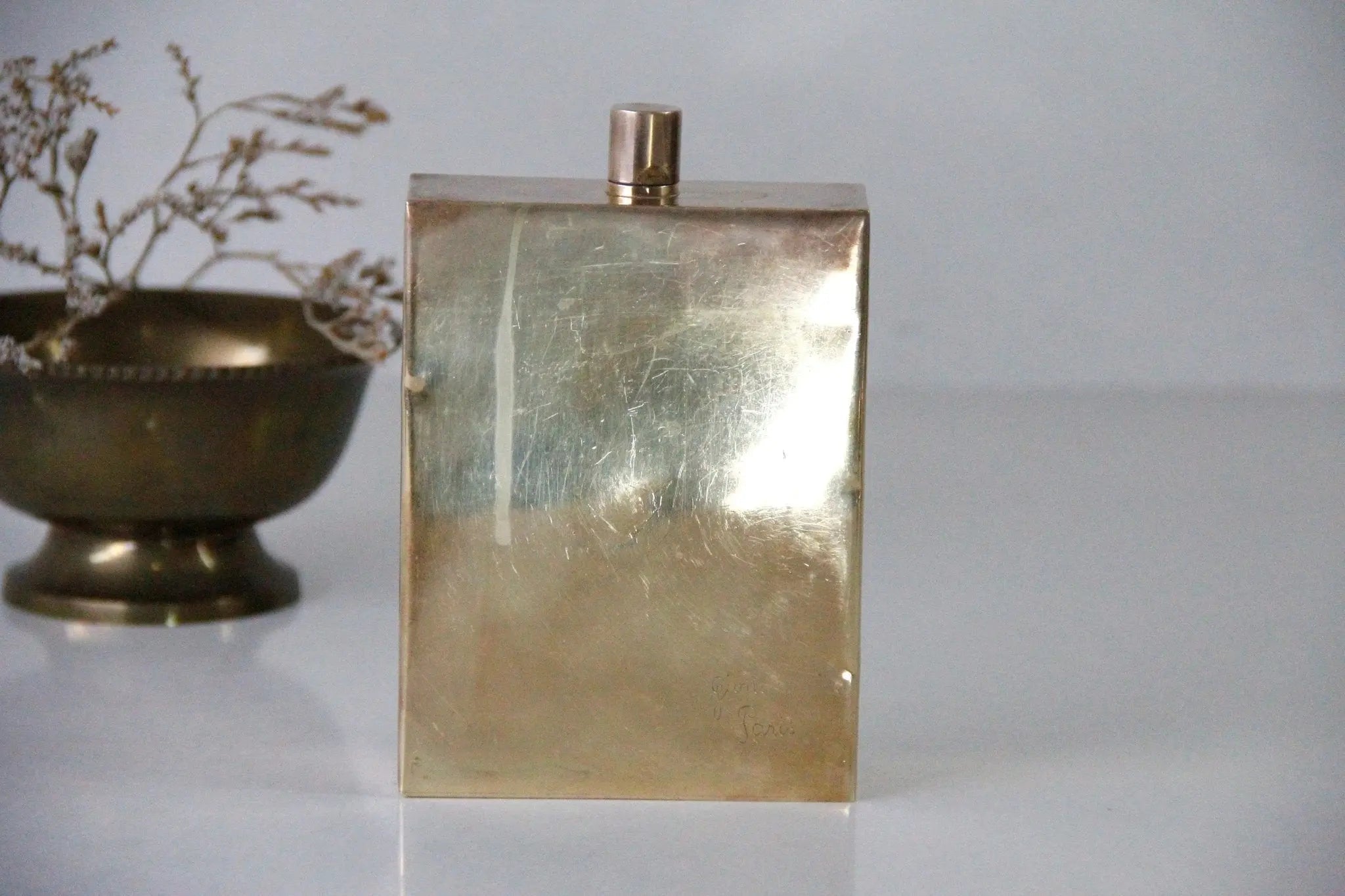 Vintage Brass Perfume Bottle | Paris France Decanter - Debra Hall Lifestyle