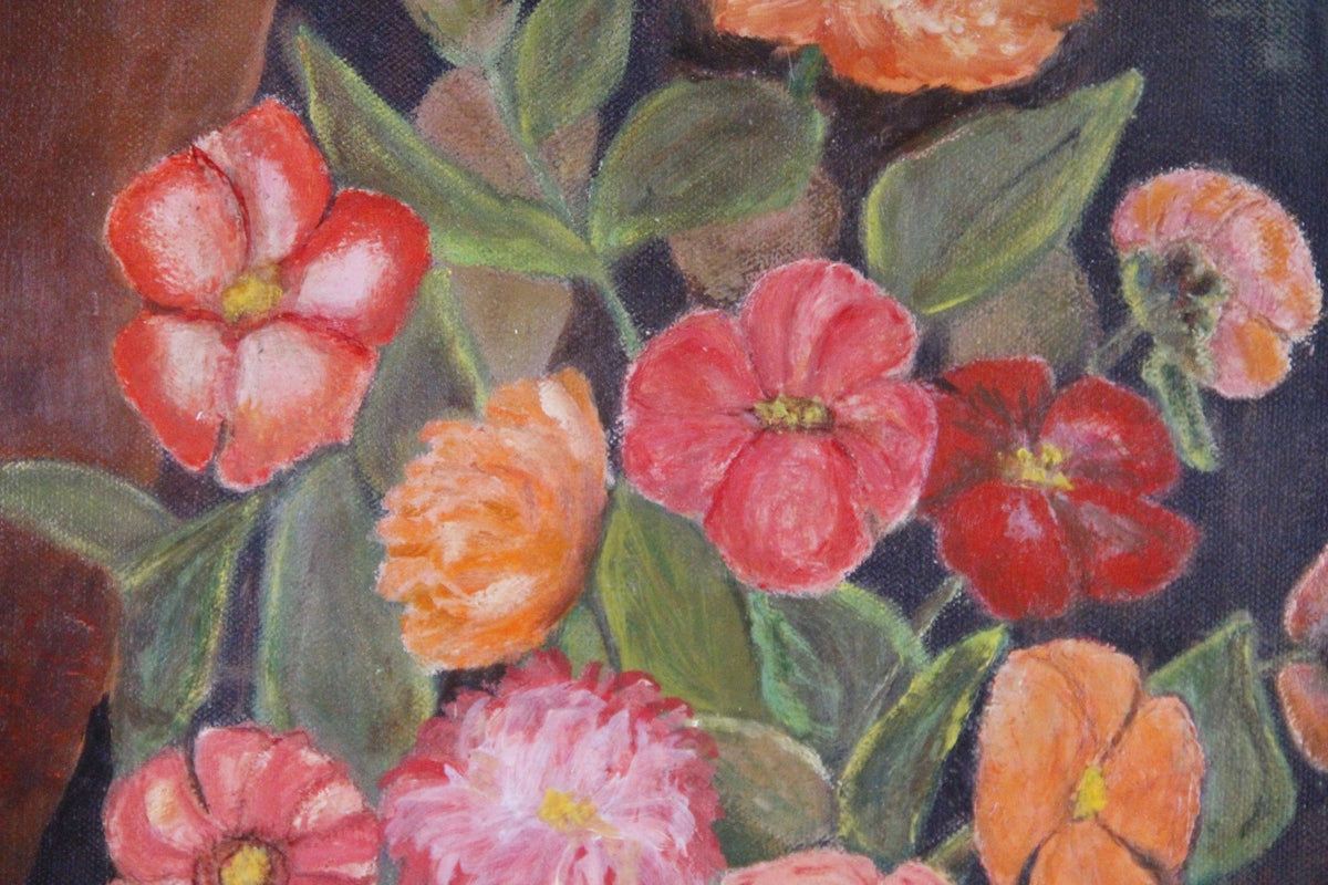 Vintage Floral Still Life Oil Painting | Signed 1972 Artwork - Debra Hall Lifestyle
